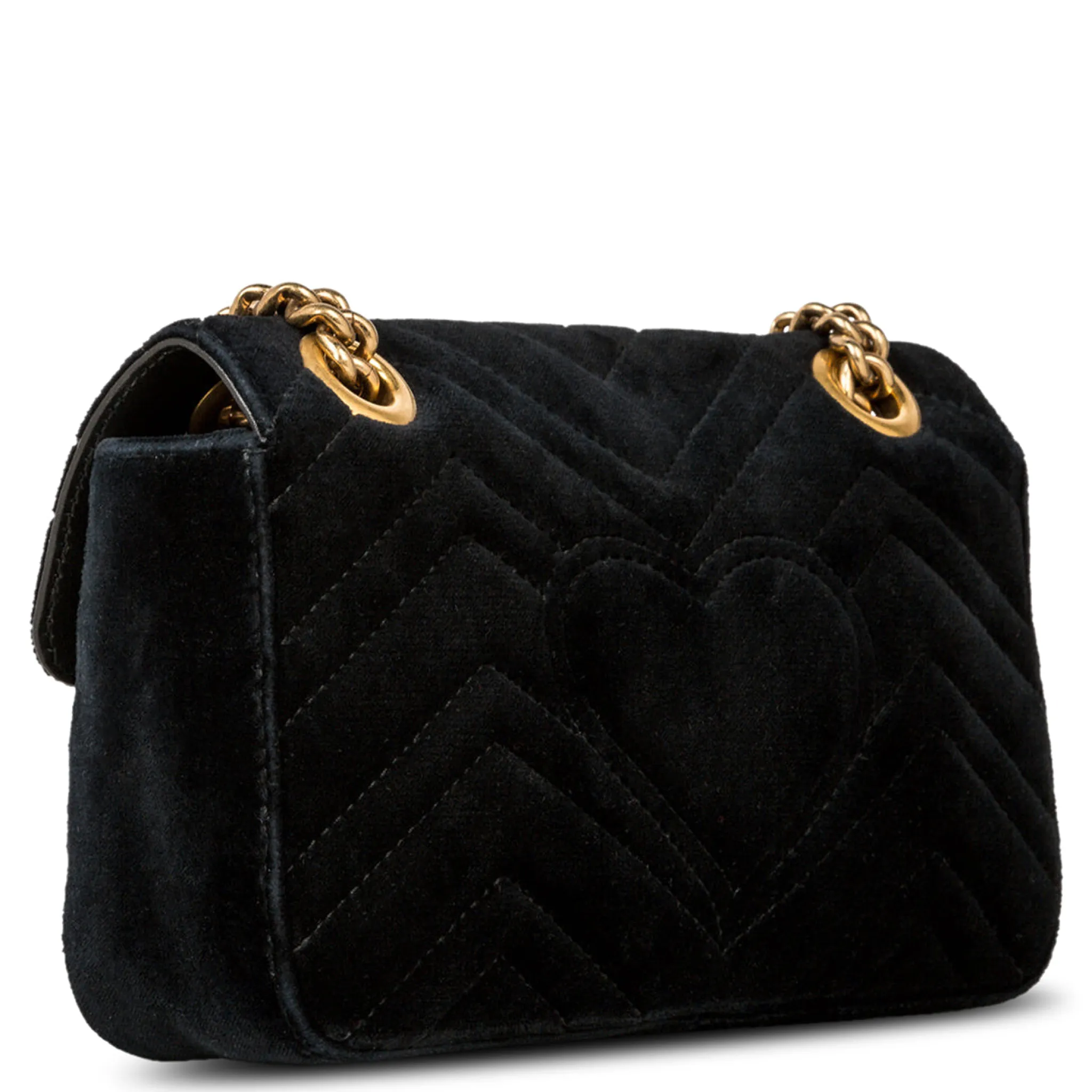 Gucci GG Marmont Velvet Black Small Shoulder Bag< Cross Body Bags|Bags