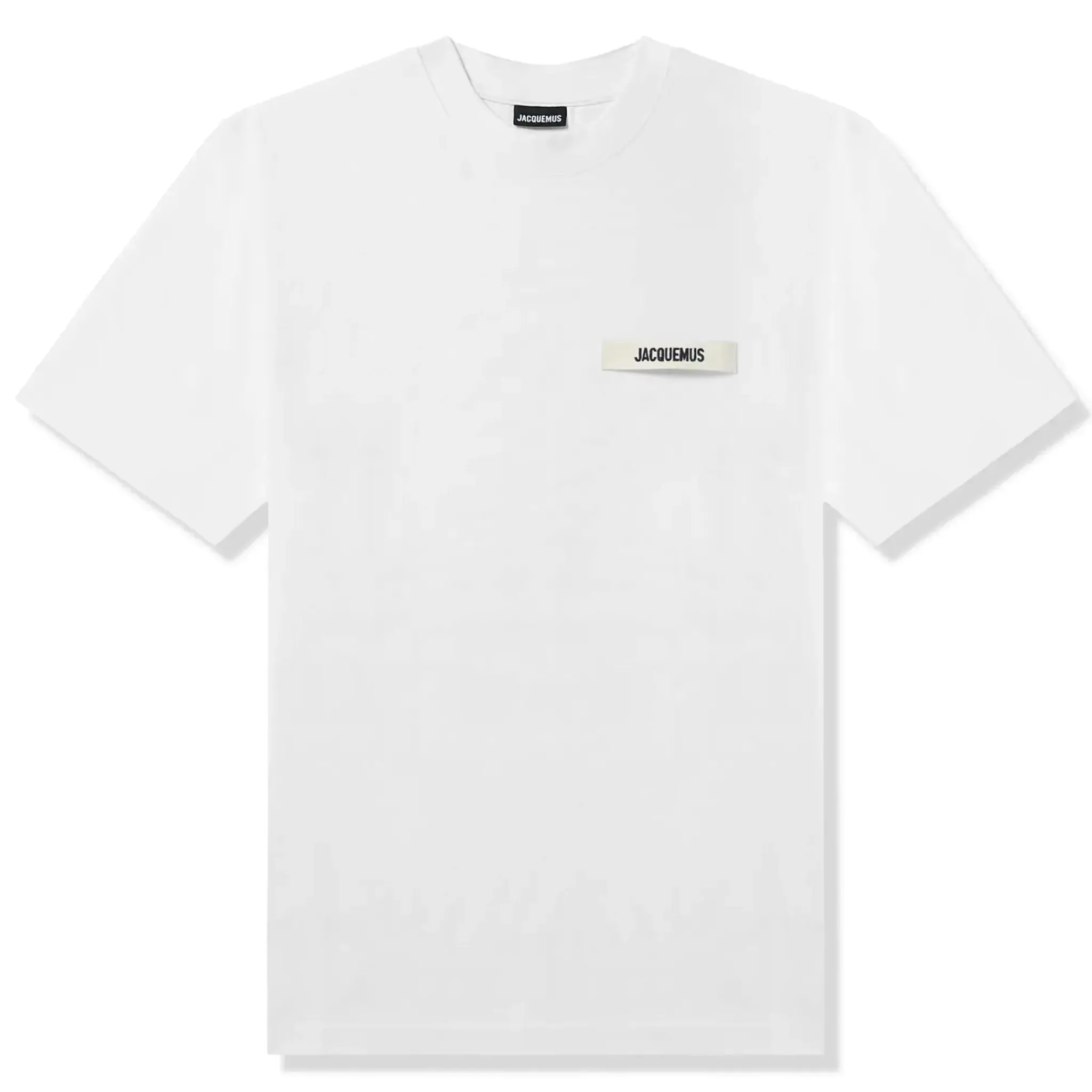 Jacquemus Grosgrain Brand Logo Tab White T Shirt< T-shirts