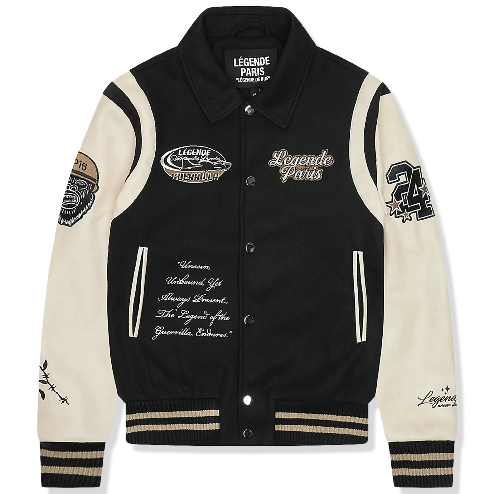 Légende Paris Guerrilla Varsity Jacket Black< Coats & Jackets
