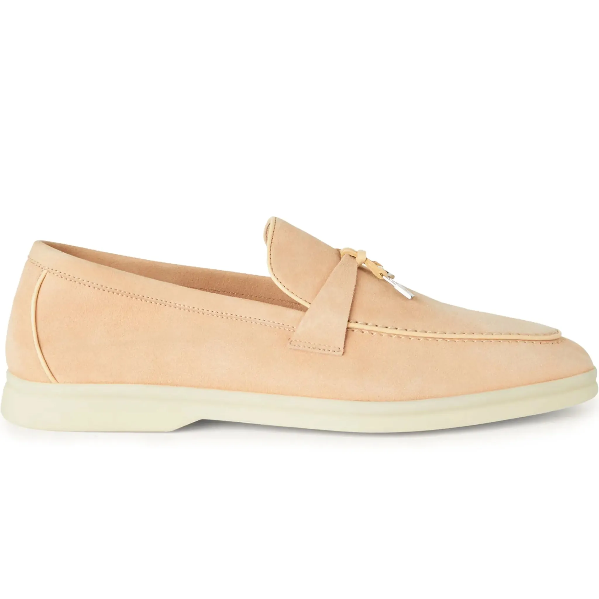 Loro Piana Summer Charms Walk Suede Goatskin Pink Reef Loafers< Designer Trainers