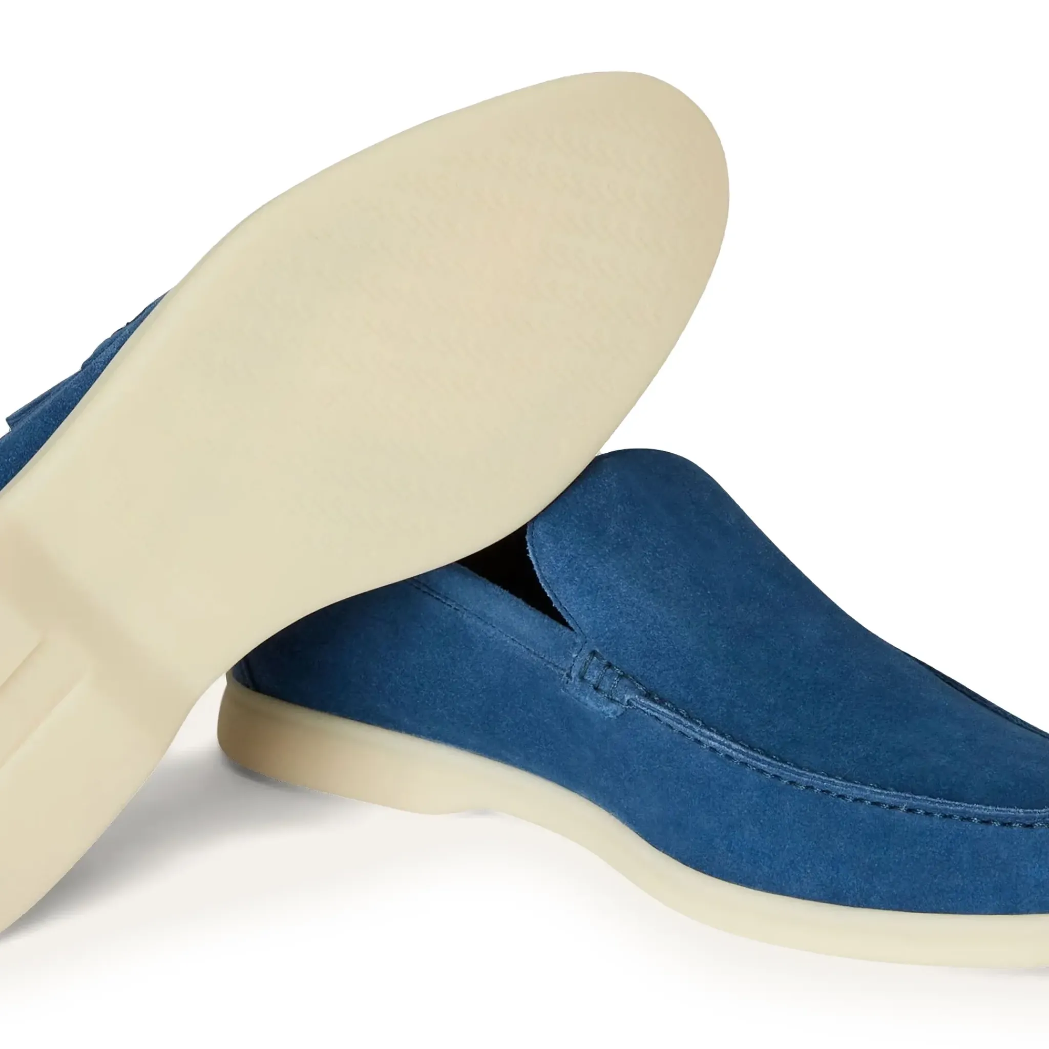 Loro Piana Summer Walk Suede Cobalt Ink Loafers< Designer Trainers