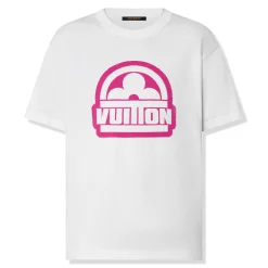 Louis Vuitton Flower Cotton Short-Sleeved Crewneck White T Shirt< T-shirts