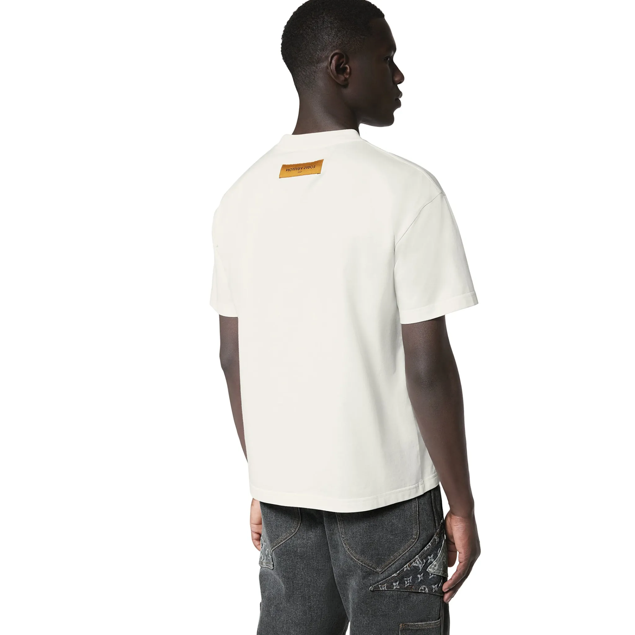 Louis Vuitton LV Birds Printed Cotton T Shirt White< T-shirts