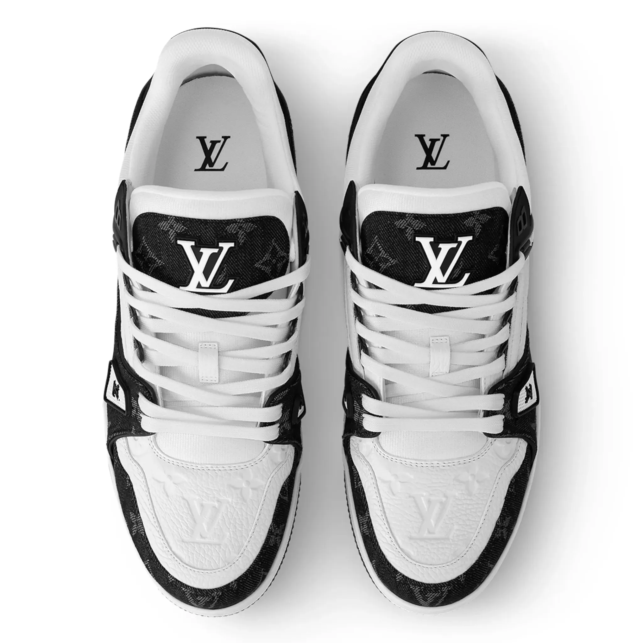 Louis Vuitton LV Monogram Black Denim Sneaker< Black Trainers|Designer Trainers