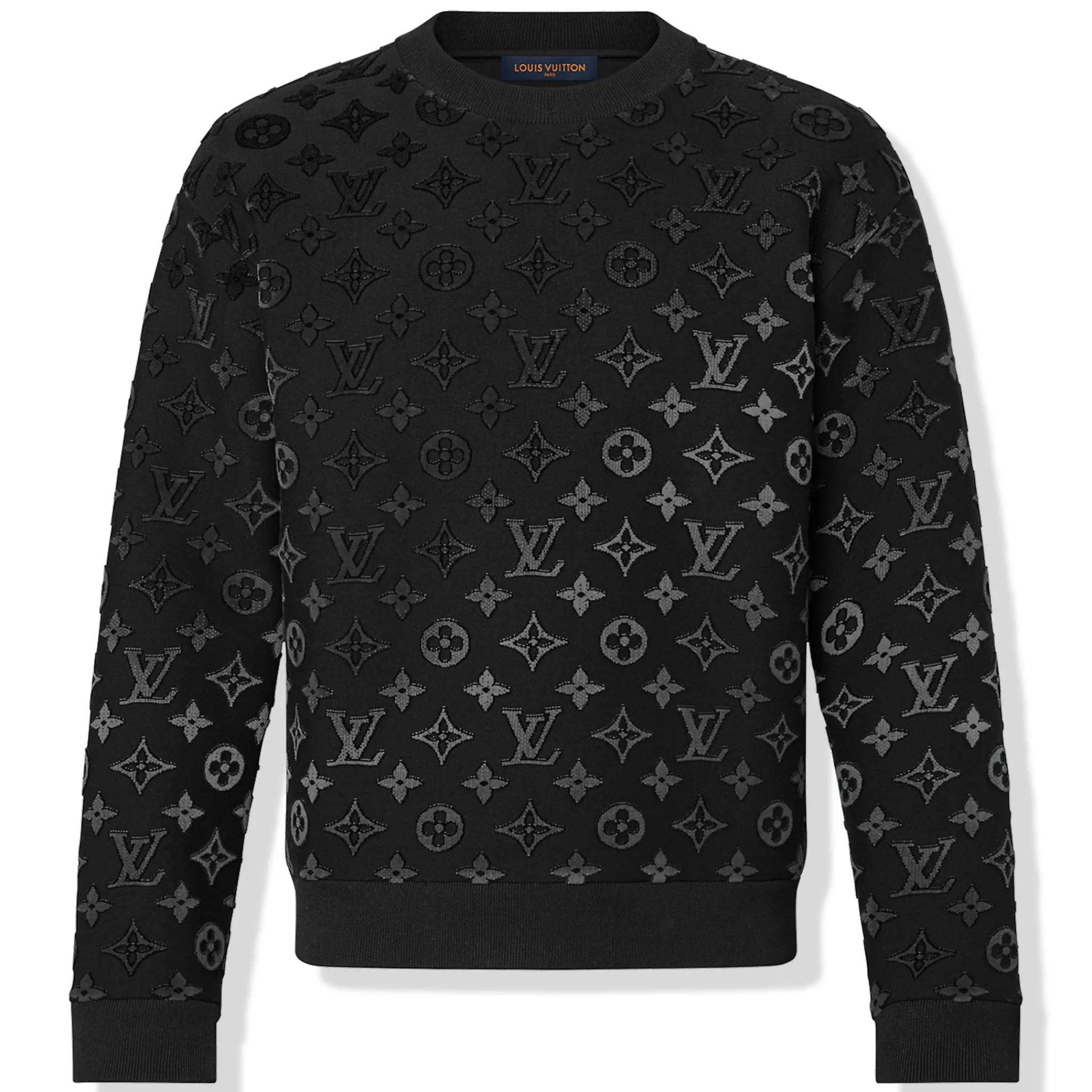 Louis Vuitton LV Monogram Gradient Fil Coupe Black Sweatshirt< Sweatshirts & Hoodies