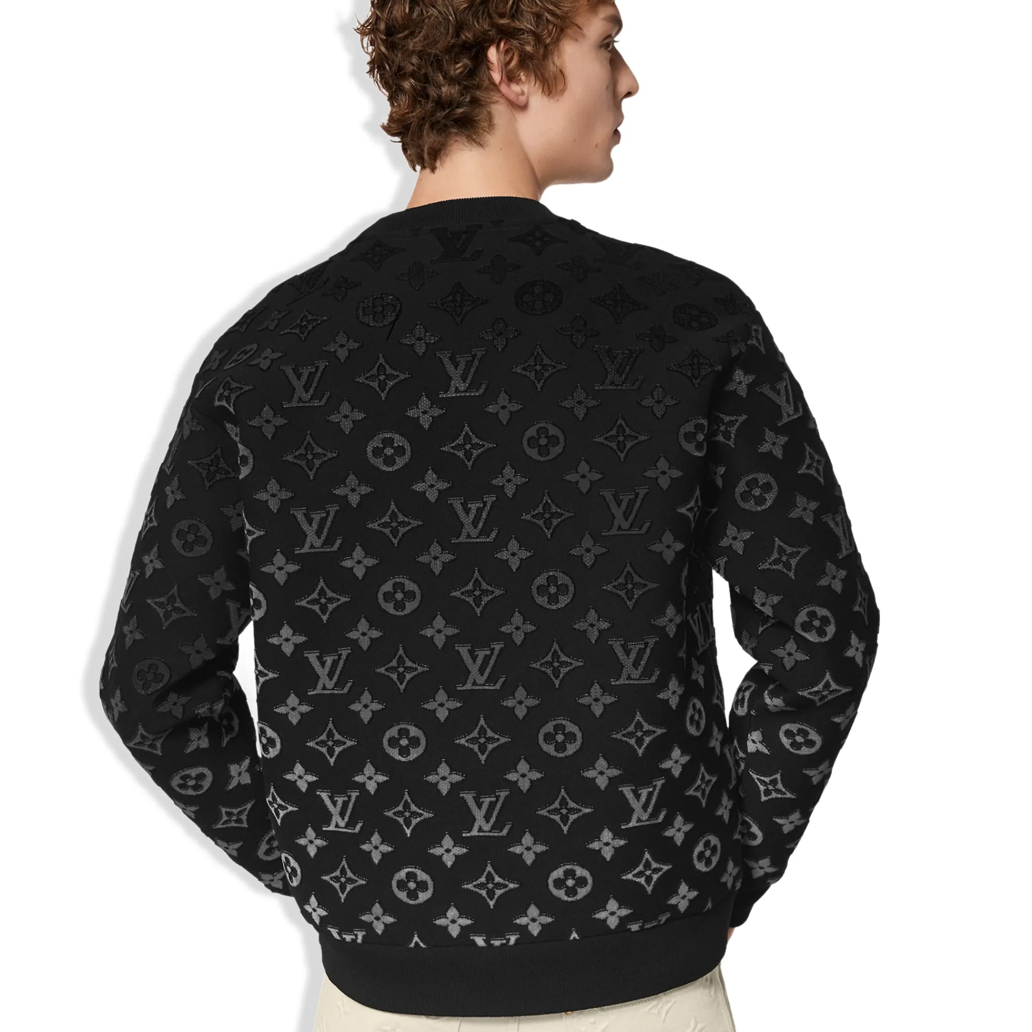 Louis Vuitton LV Monogram Gradient Fil Coupe Black Sweatshirt< Sweatshirts & Hoodies