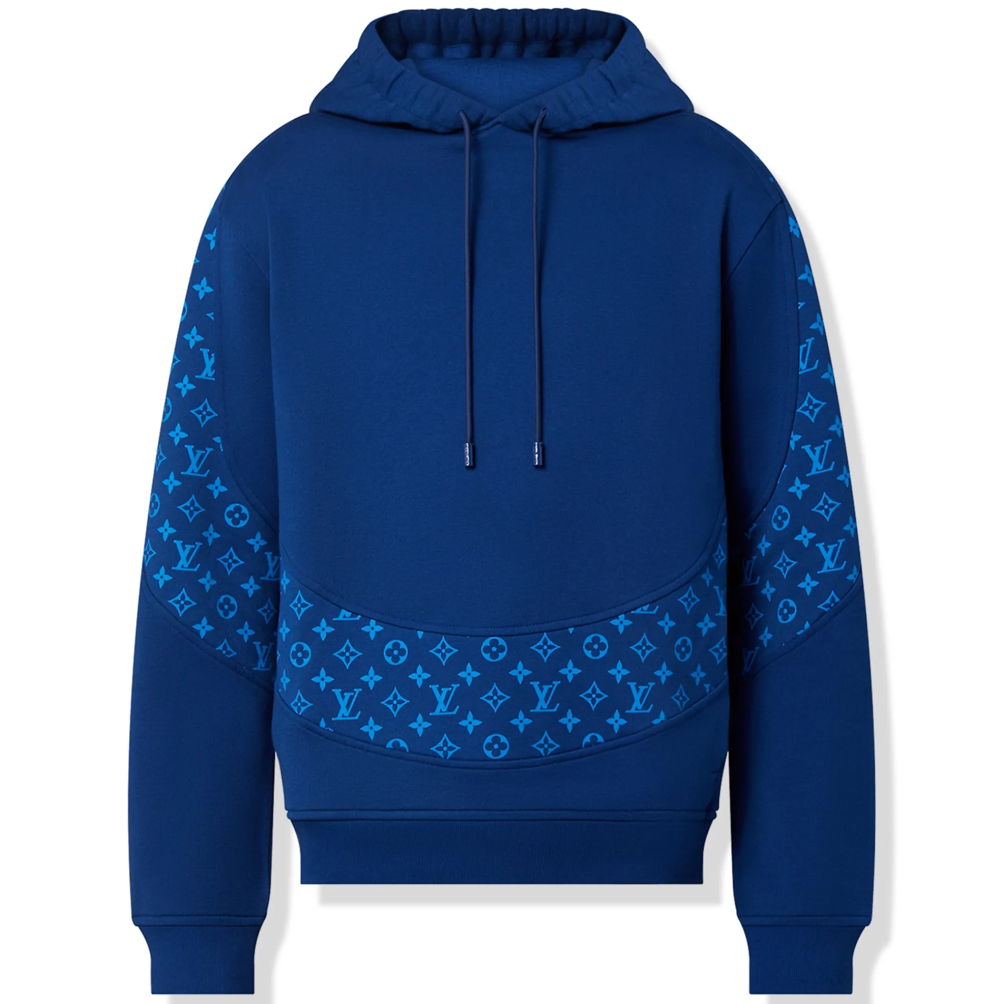 Louis Vuitton LV Monogram Circle Cut Blue Hoodie< Sweatshirts & Hoodies