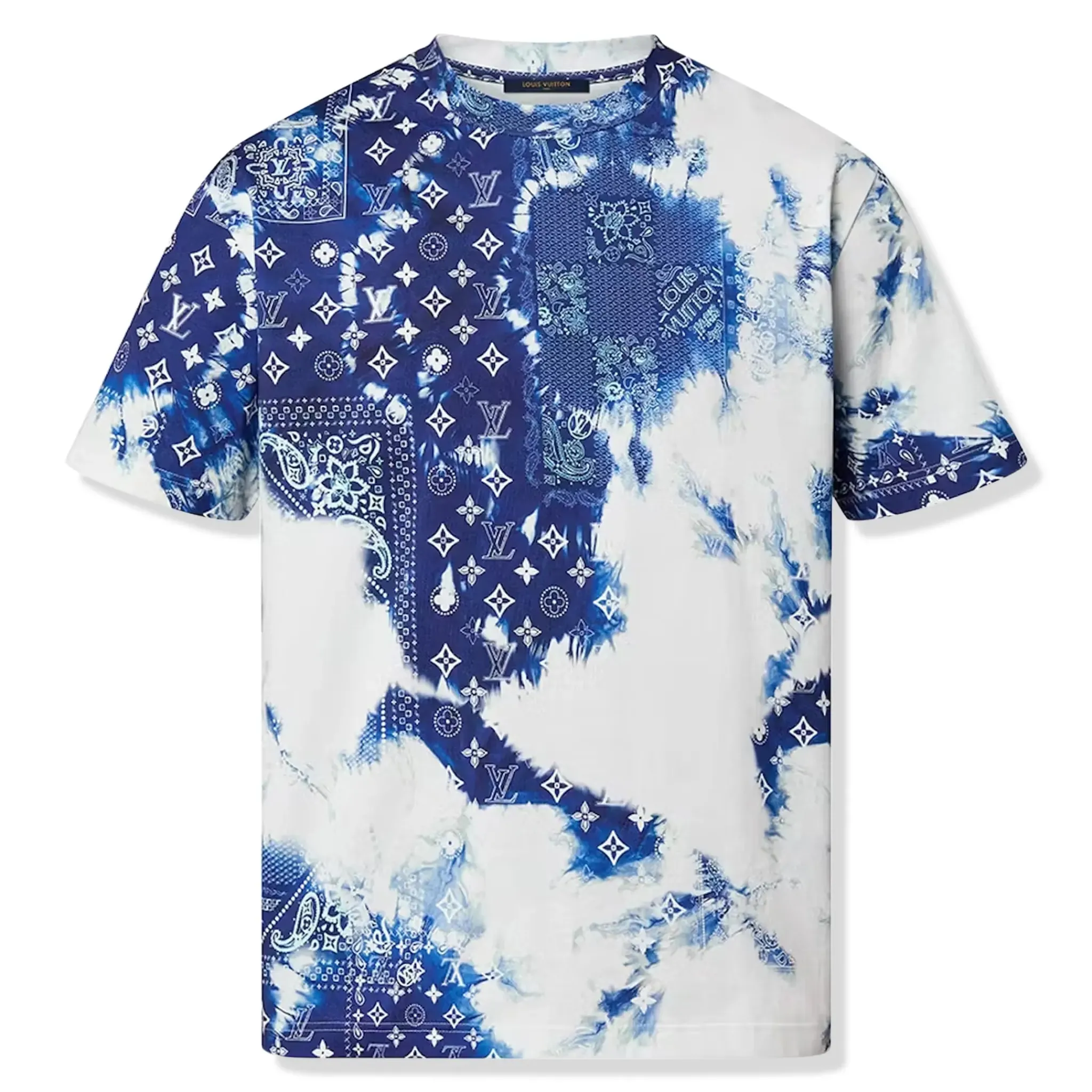 Louis Vuitton Monogram Bandana Blue T Shirt< T-shirts