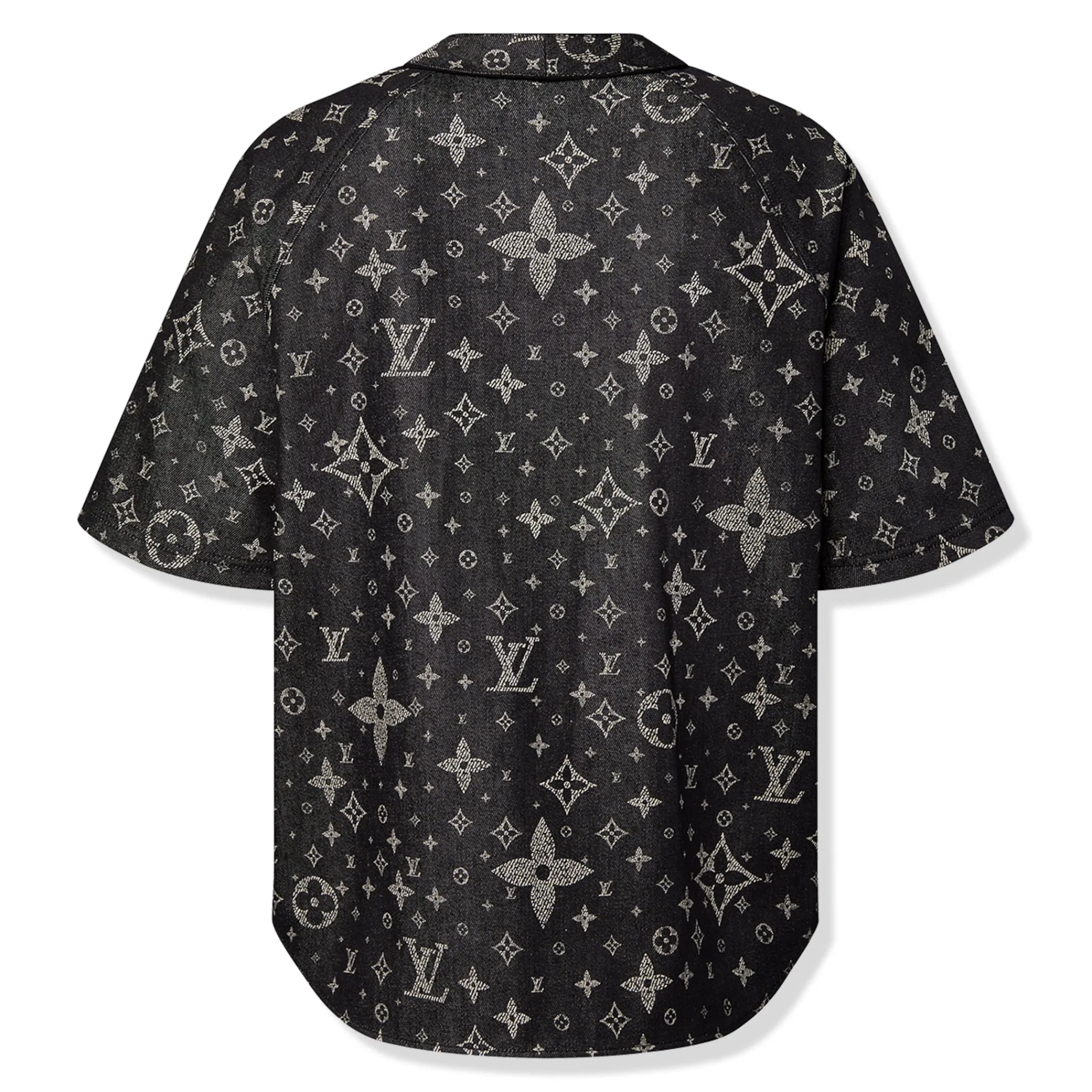 Louis Vuitton Monogram Denim Black Baseball Shirt< Shirts