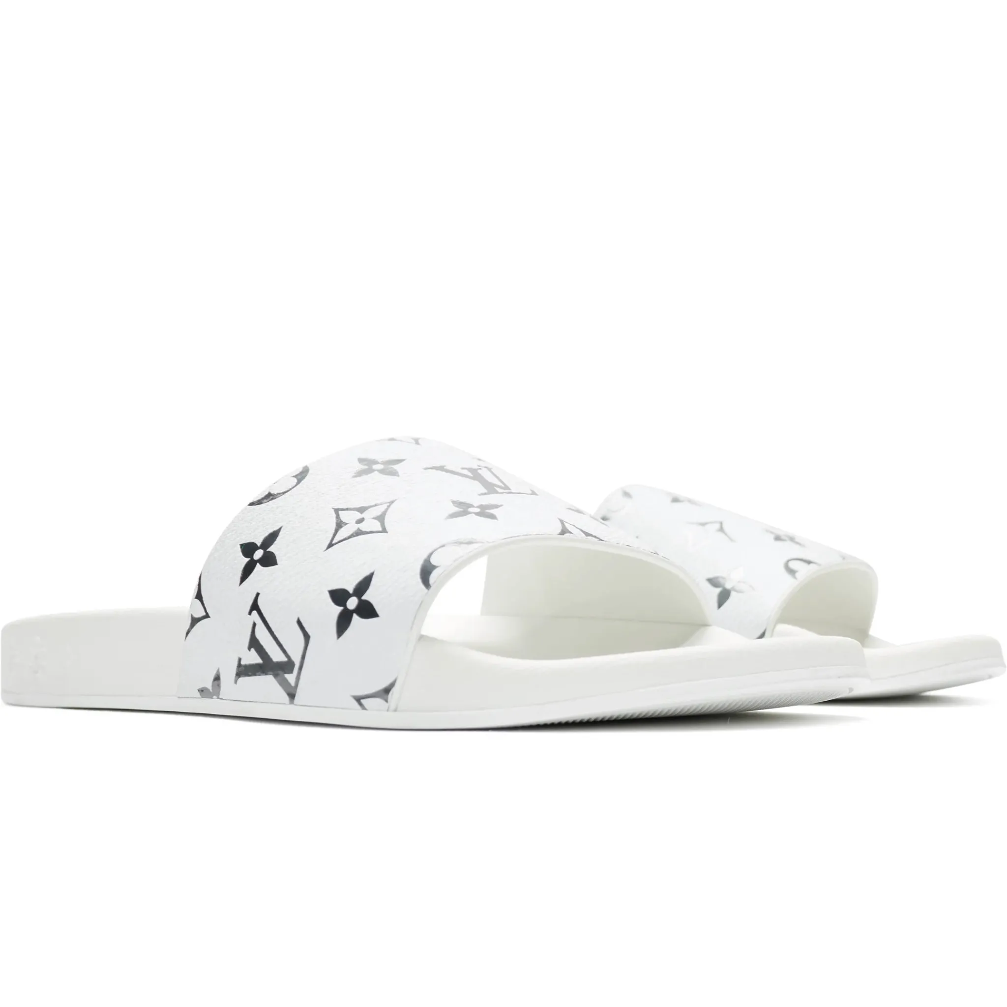 Louis Vuitton Monogram White Silver Slides< White Trainers|Sandals & Slides