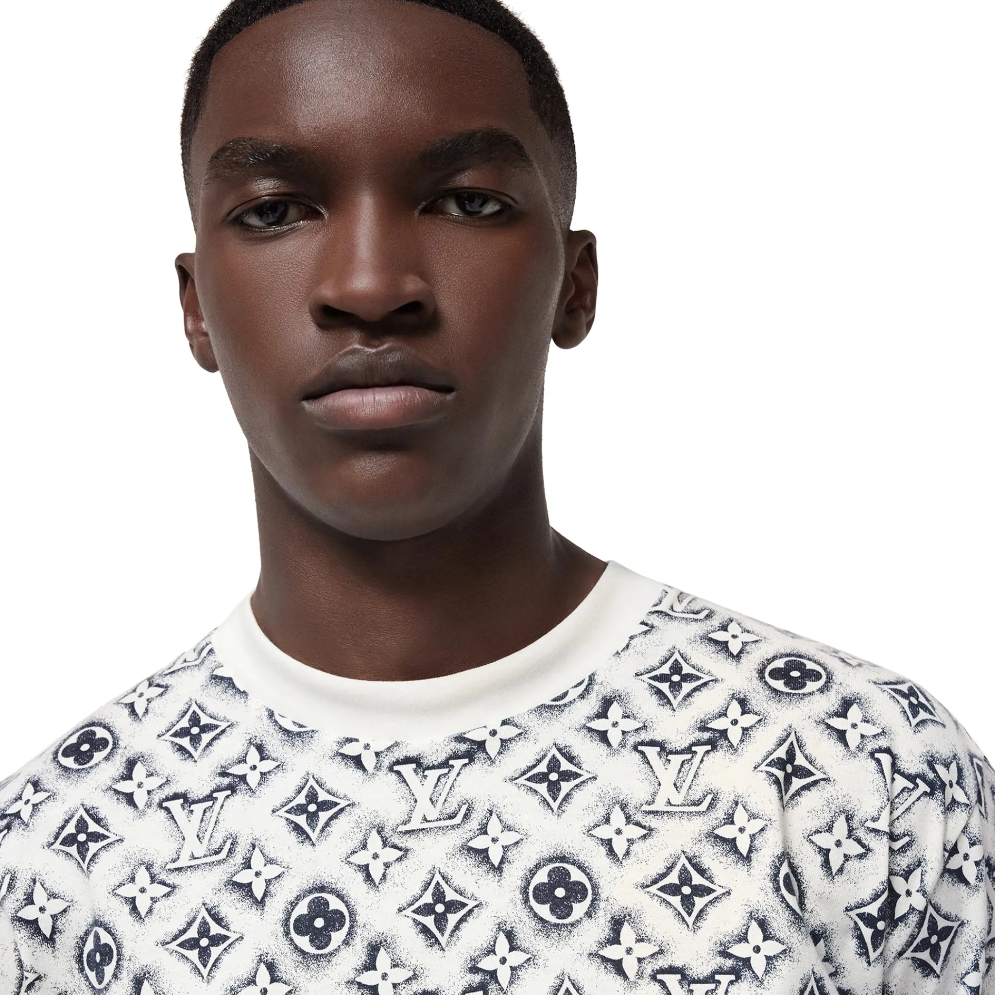 Louis Vuitton Monogram White Deep Black T Shirt< T-shirts