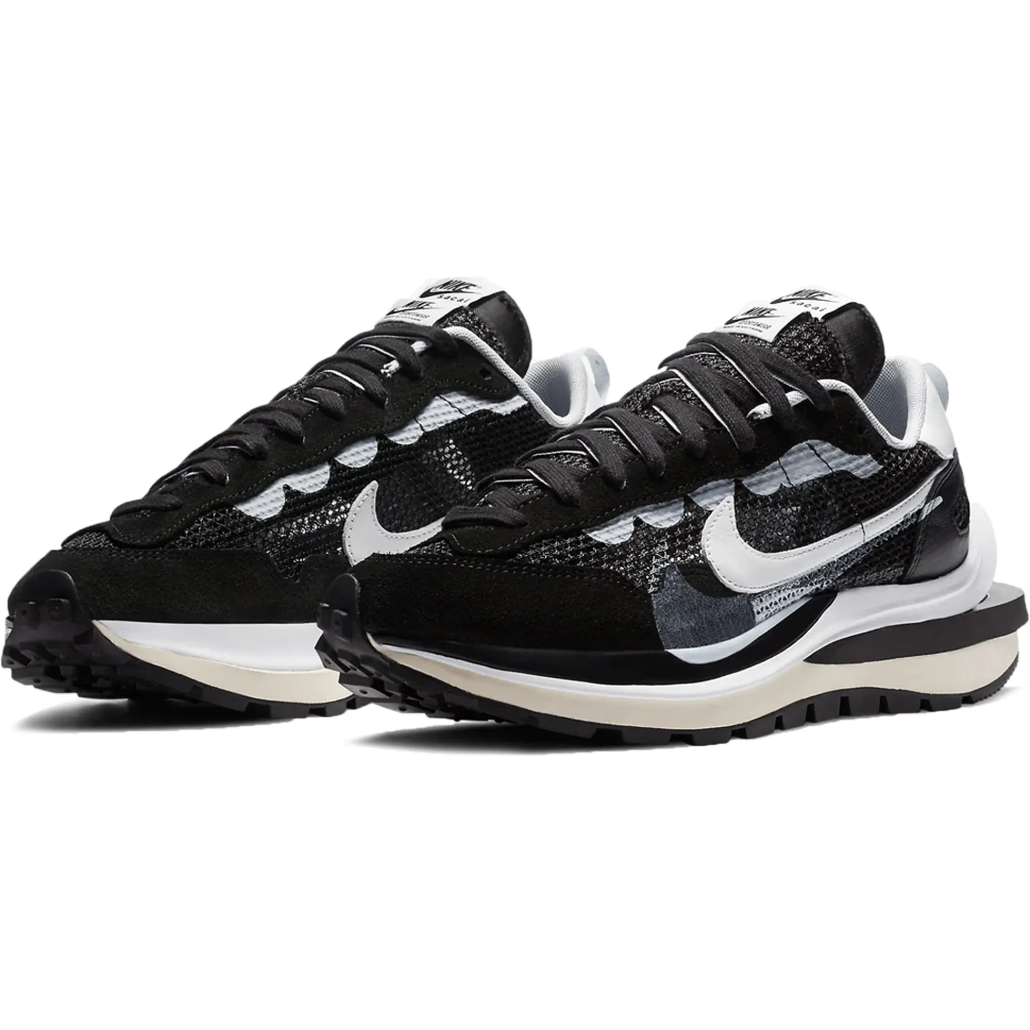 Nike x Sacai Vaporwaffle Black White Sneaker< Black Trainers|Trainers