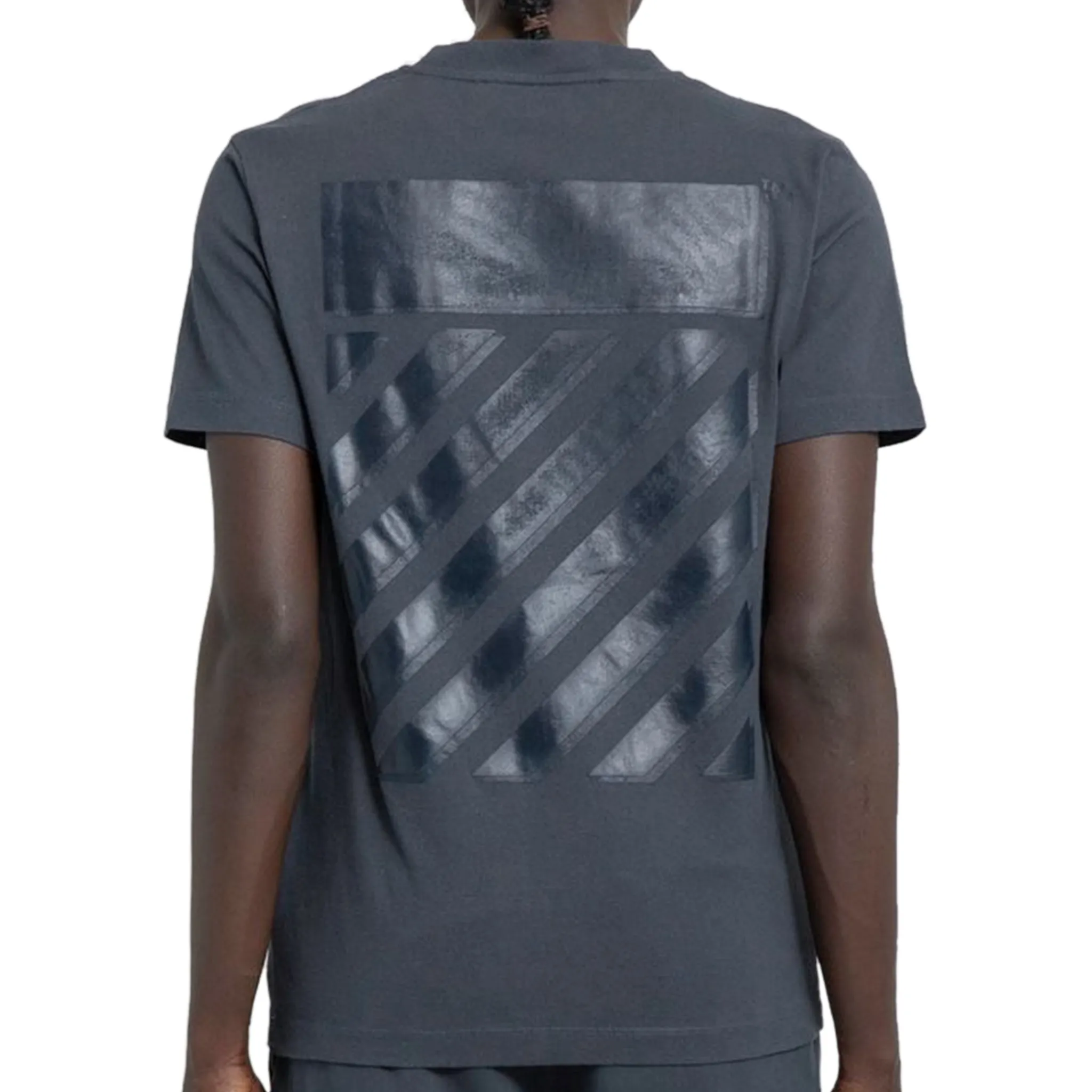 Off-White Diagonal Stripes T Shirt Dark Grey< T-shirts
