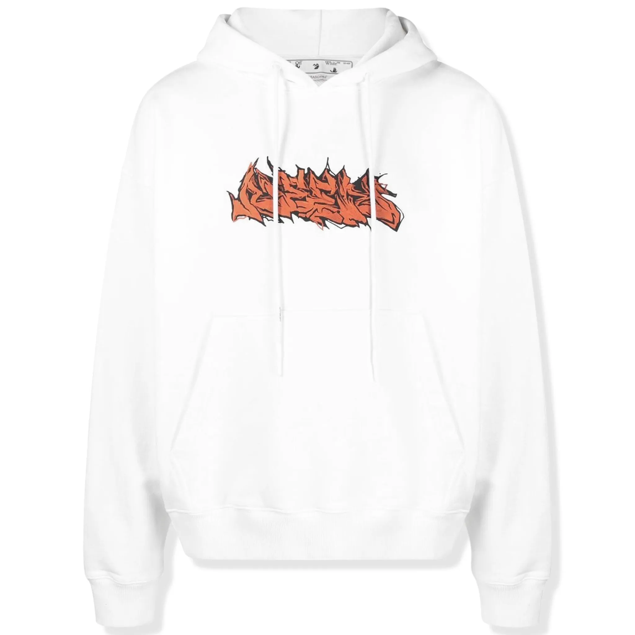 Off-White Graffiti Skate White Orange Hoodie< Sweatshirts & Hoodies