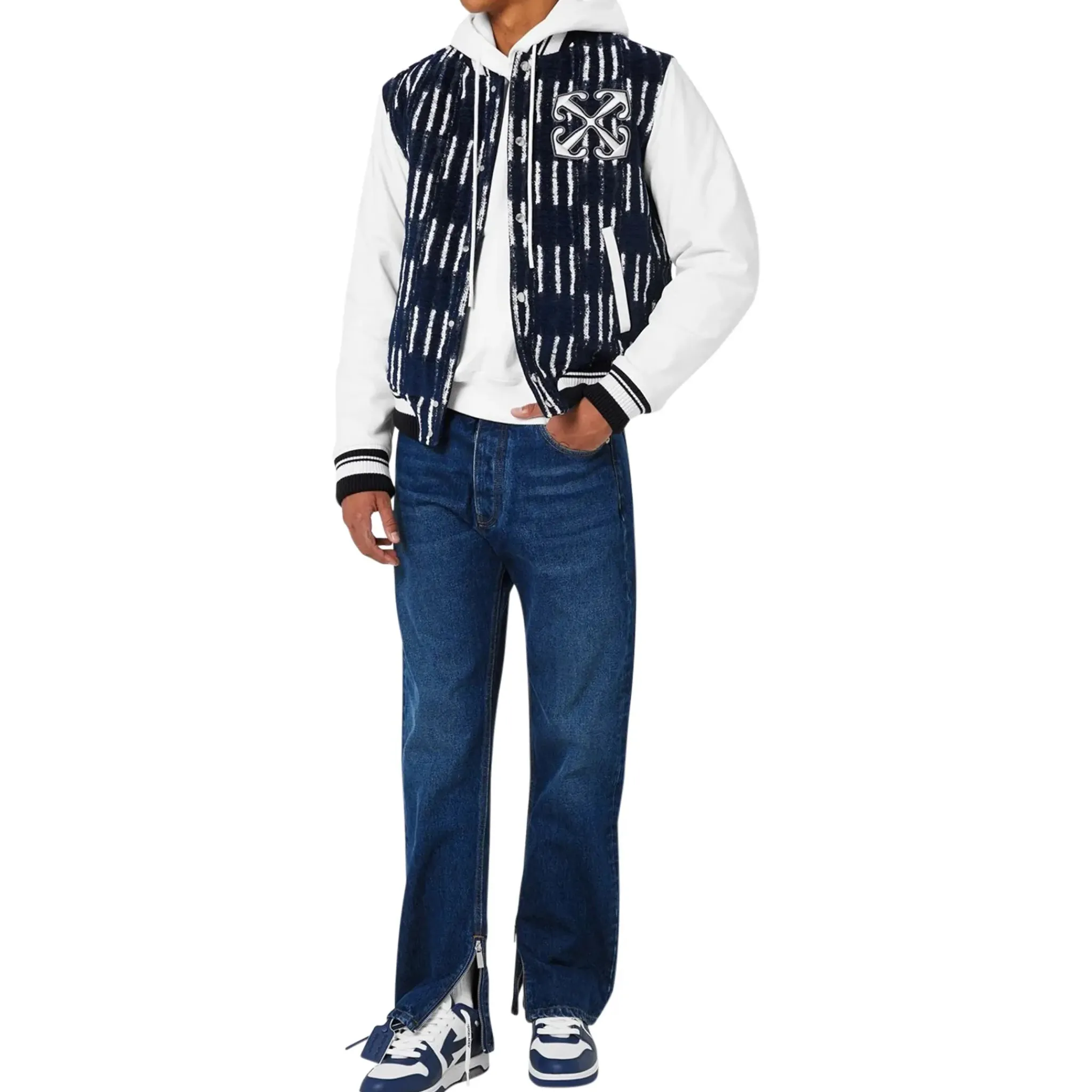 Off-White Out Of Office Navy Blue White Sneakers< Designer Trainers