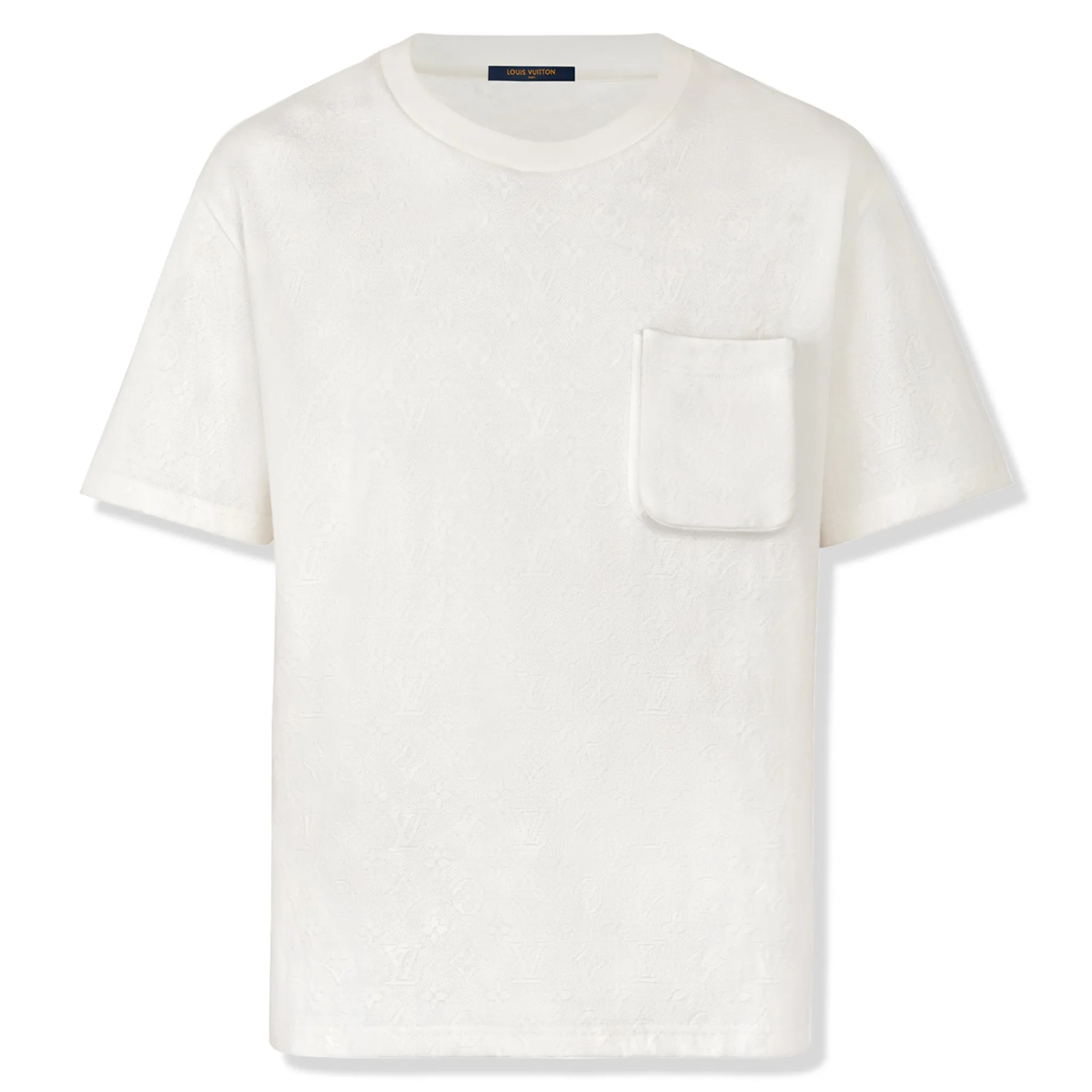 Louis Vuitton Preloved - Monogram 3D Pocket Cotton White T Shirt< T-shirts
