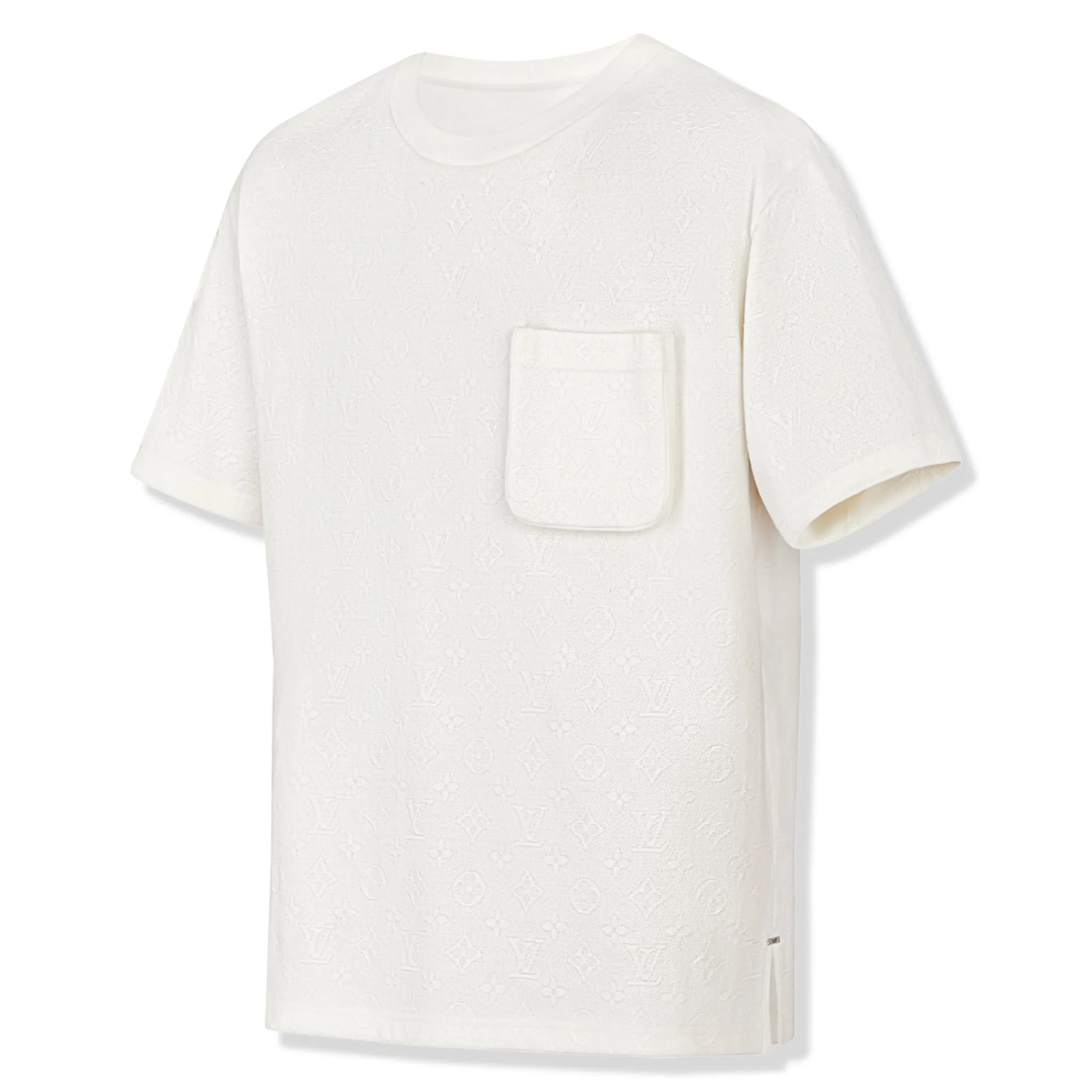 Louis Vuitton Preloved - Monogram 3D Pocket Cotton White T Shirt< T-shirts