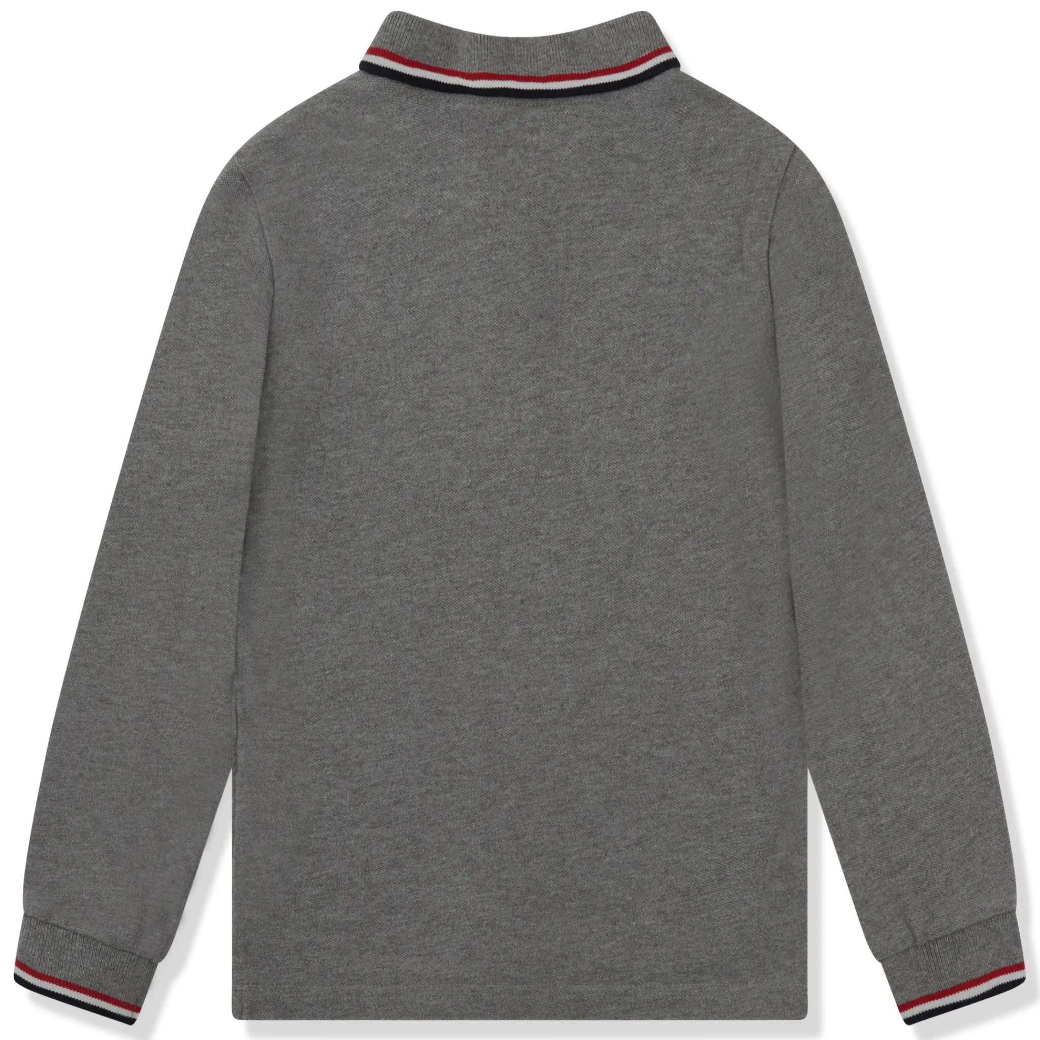 Moncler Preloved - Enfant Pique Cotton L/S Grey Polo Shirt< Polo Shirts