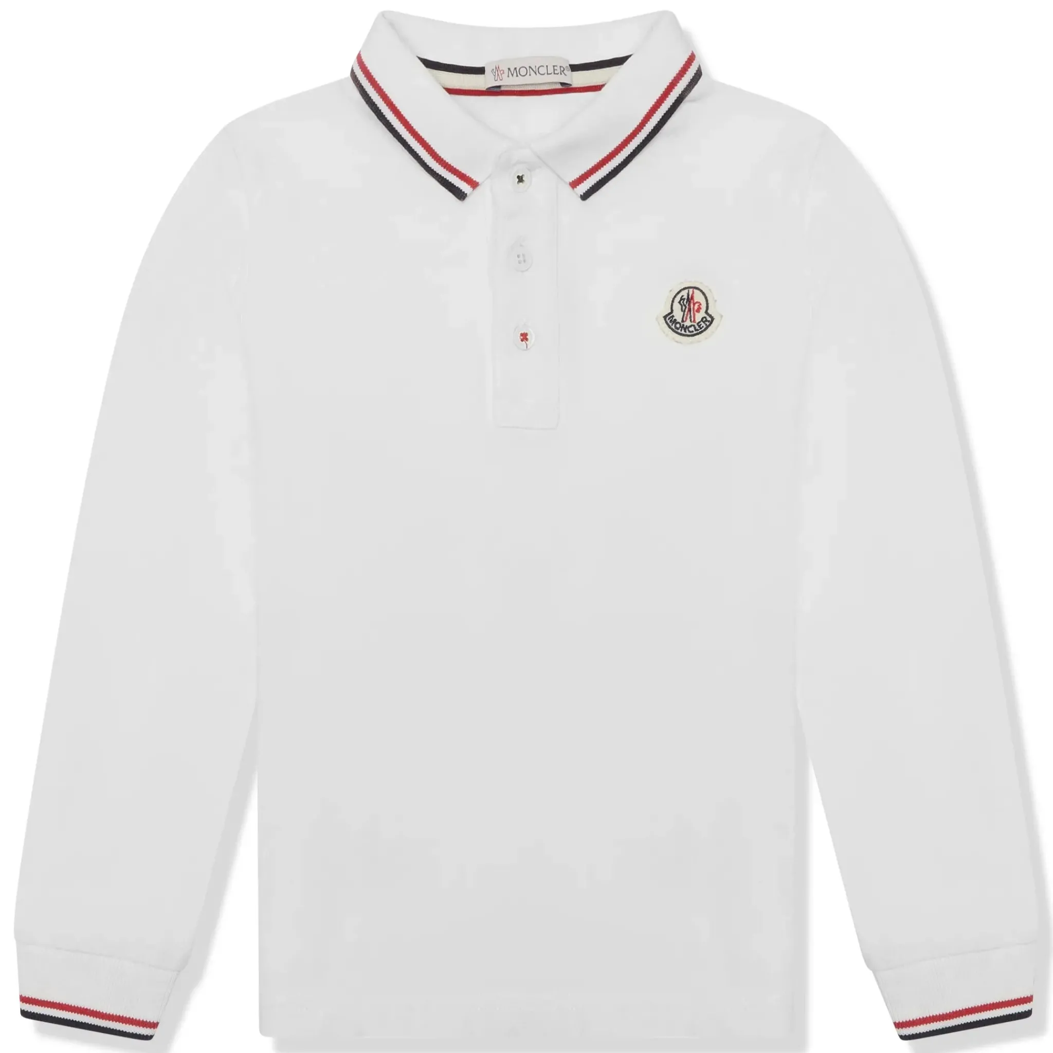 Moncler Preloved - Enfant Pique Cotton White Polo Shirt< Polo Shirts