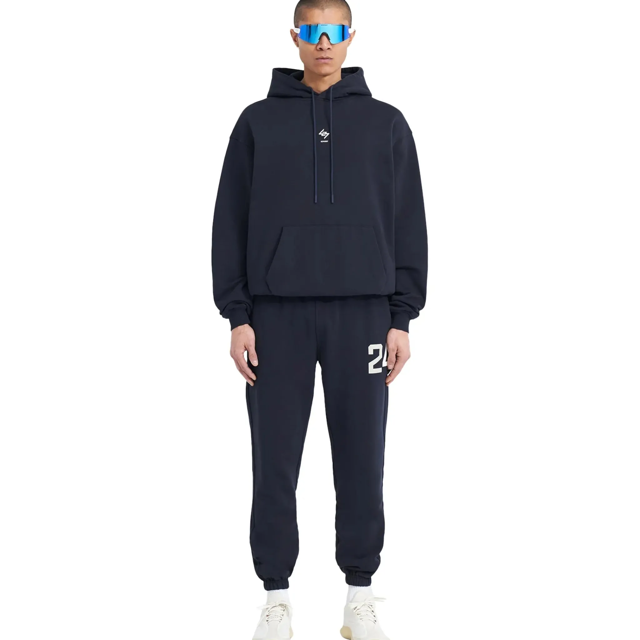 Represent 247 Oversized Navy Blue Hoodie< Sweatshirts & Hoodies