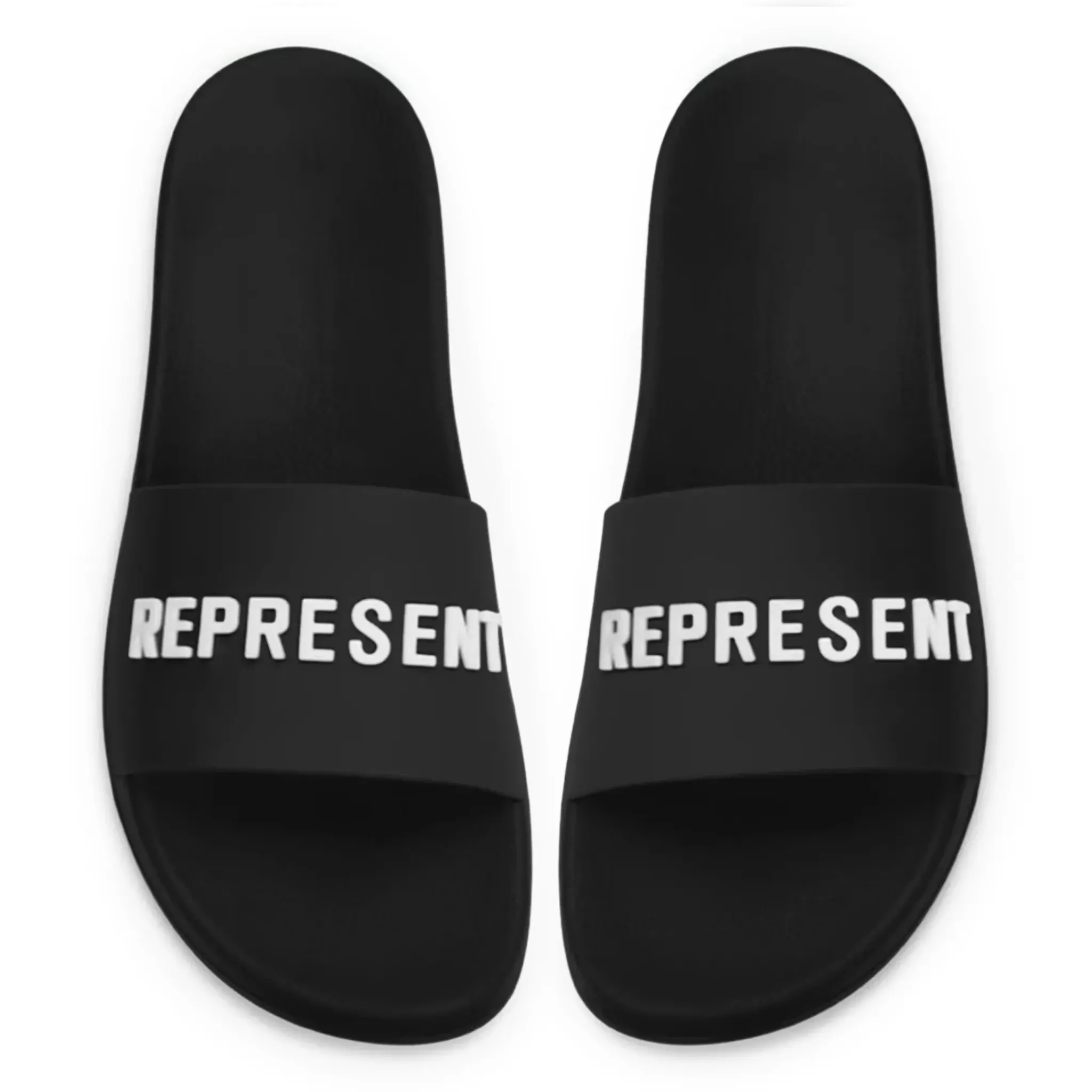 Represent Owners Club Black Pool Slides< Black Trainers|Sandals & Slides