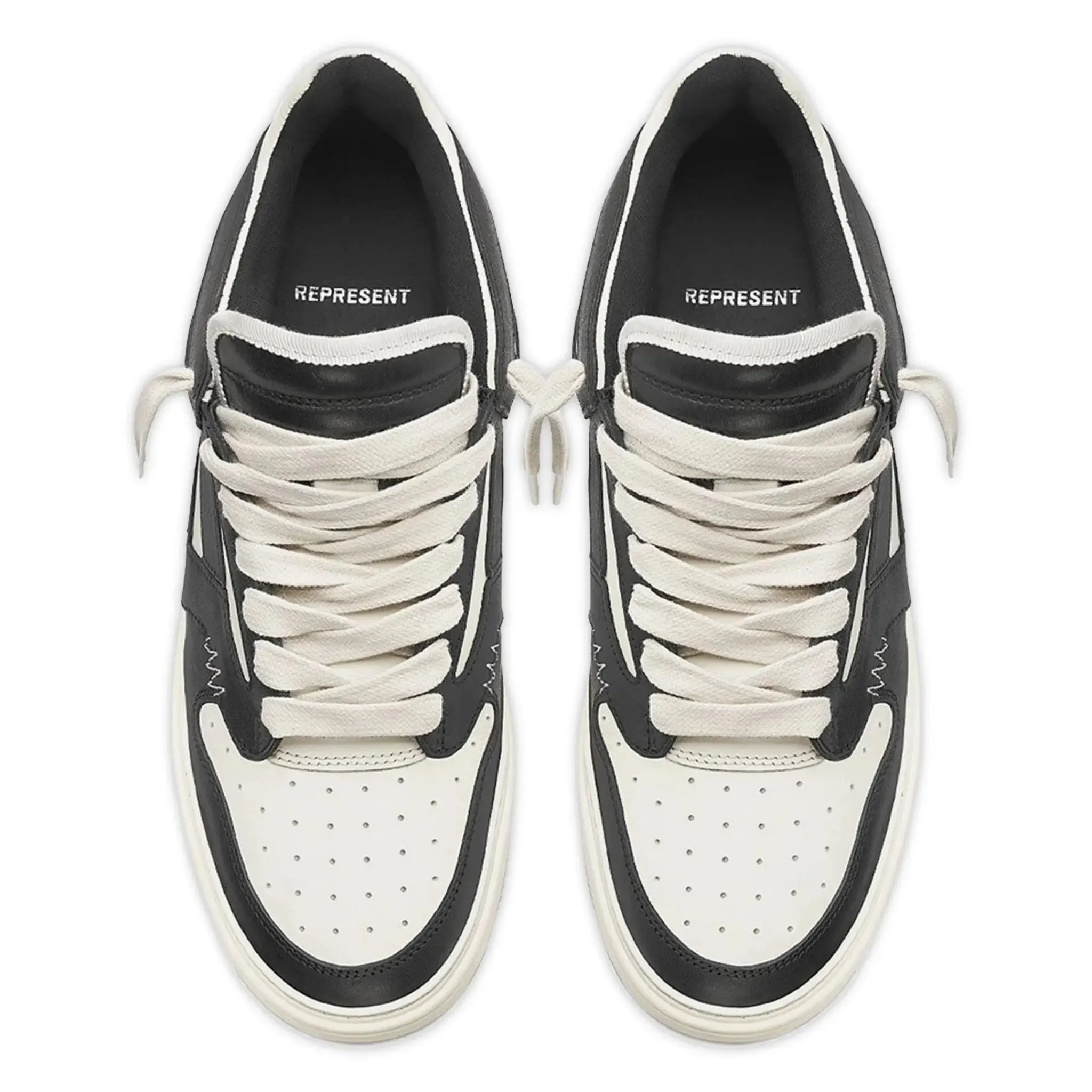 Represent Reptor Low Black Vintage White Sneakers< Black Trainers|Trainers