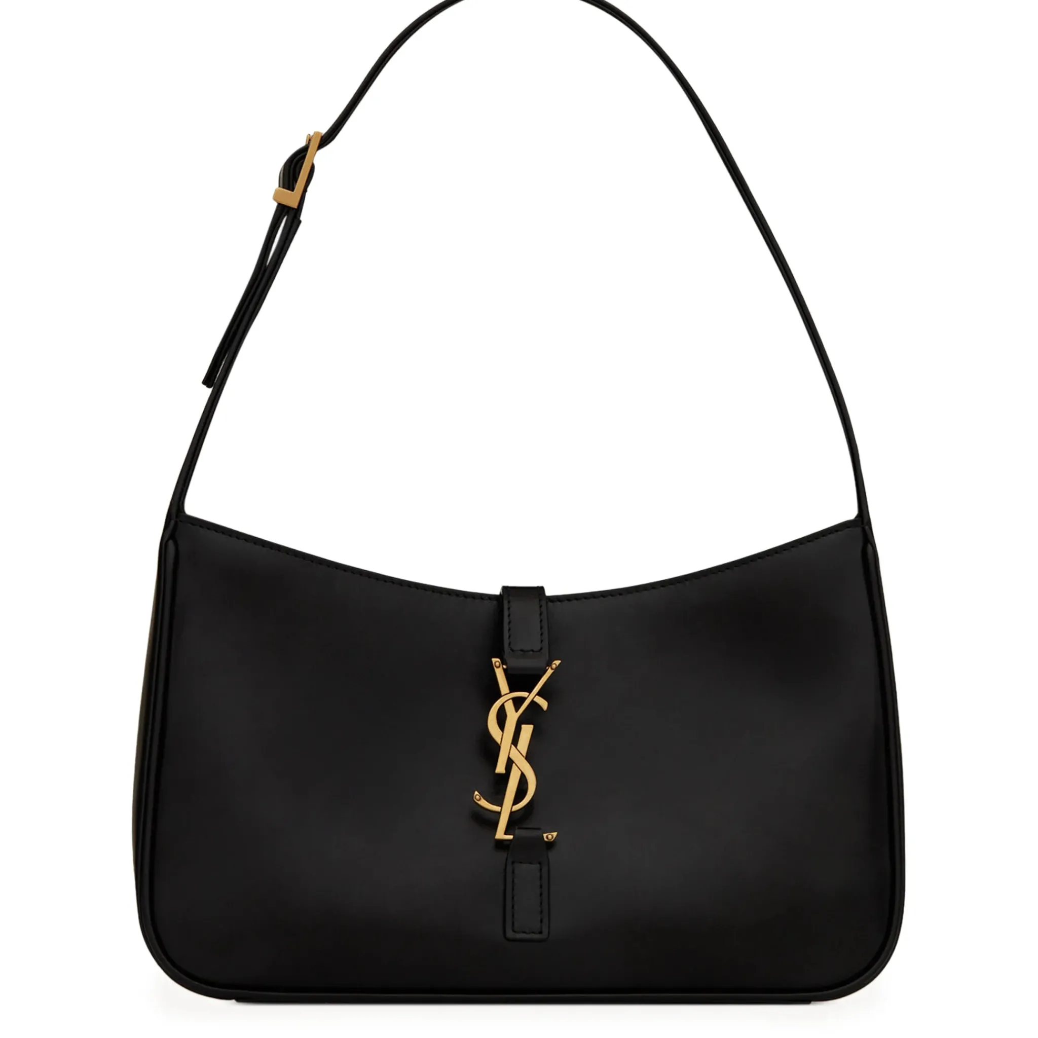 Saint Laurent Logo Plaque Black Hobo Bag< Cross Body Bags|Bags