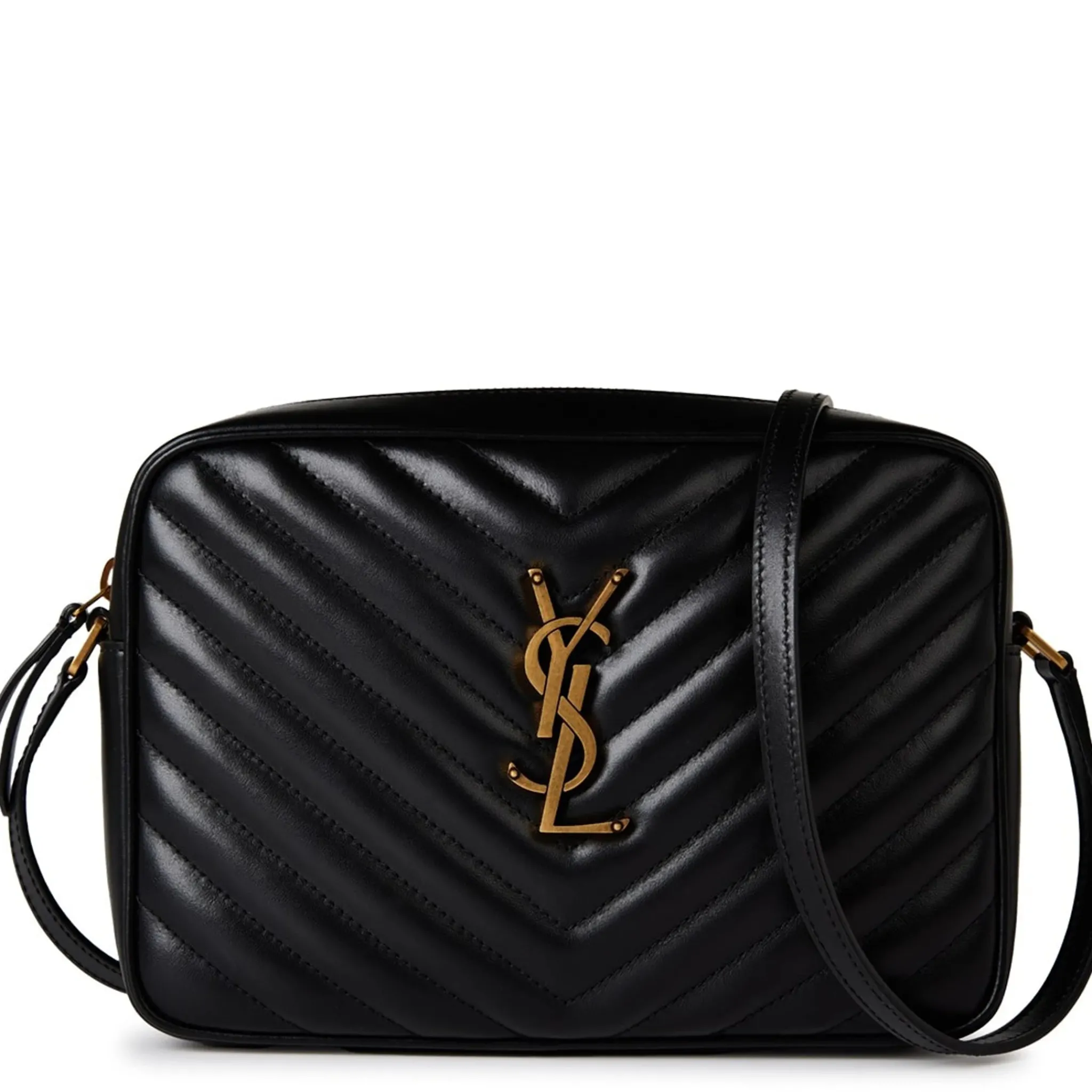 Saint Laurent Quilted Leather Lou Black Camera Bag< Bags