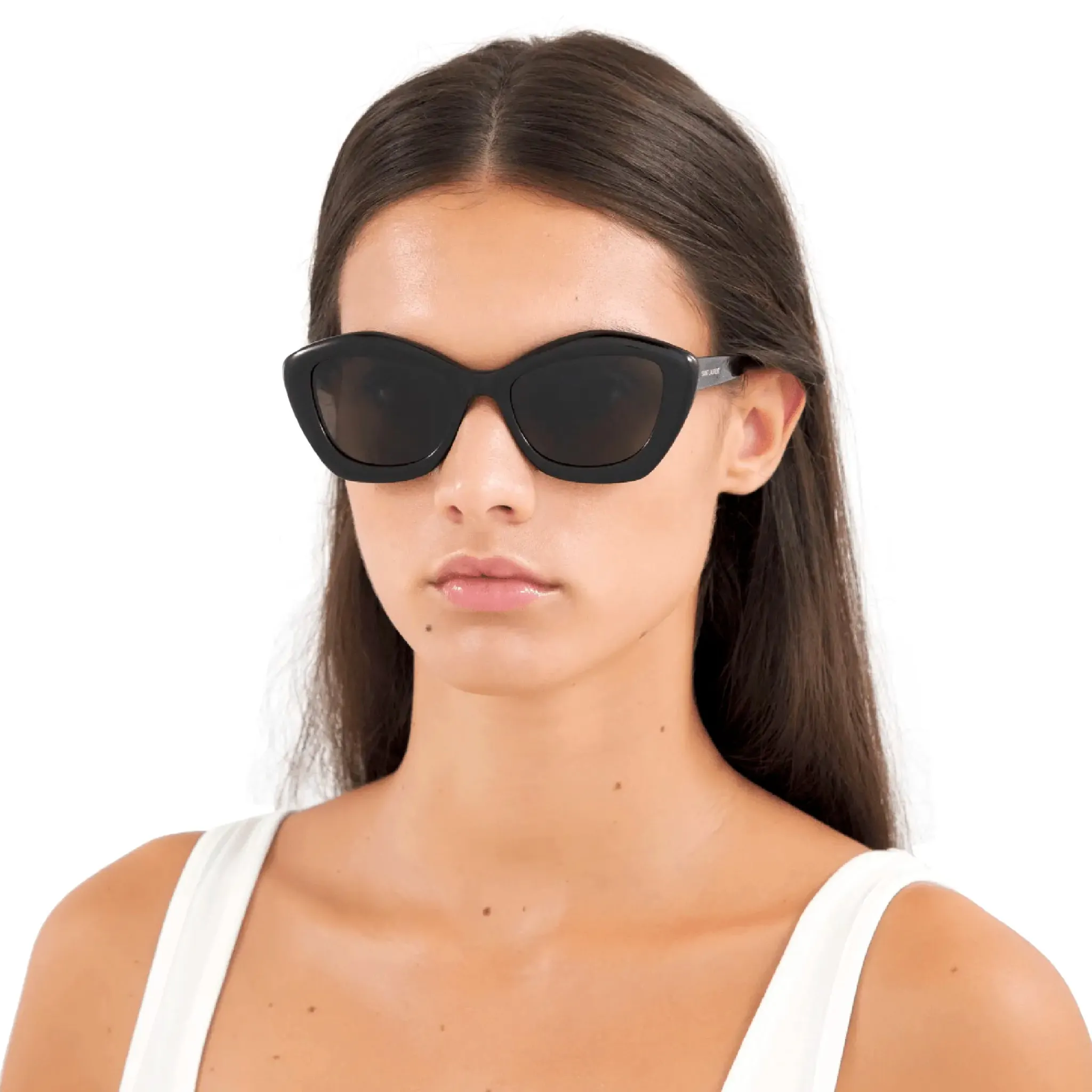 Saint Laurent SL 68 001 Cat Eye Black Sunglasses< Sunglasses