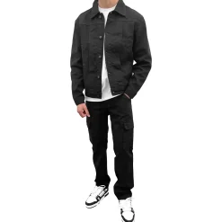 SIARR Black Denim Cargo Pants< Cargo Pants|Bottoms