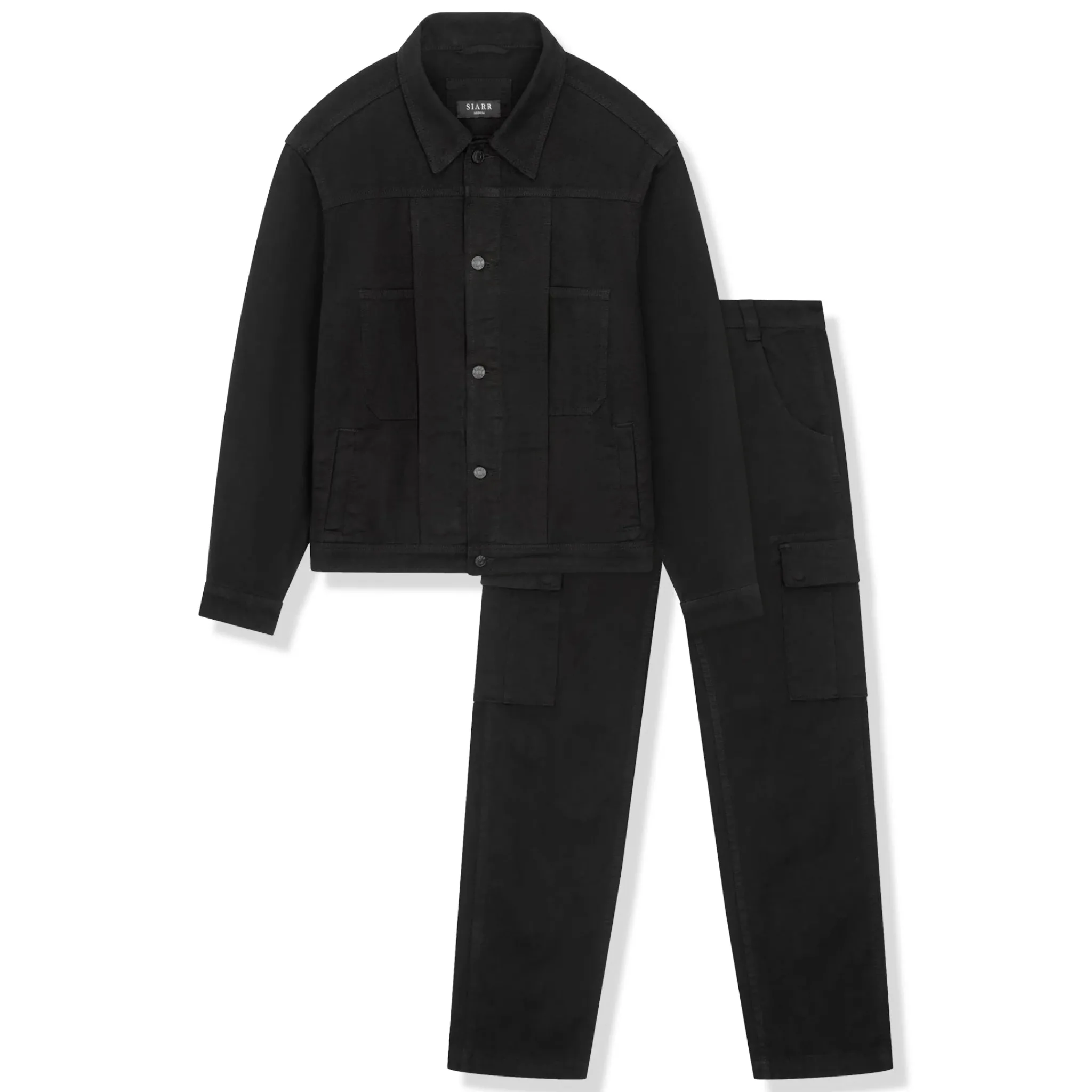 SIARR Black Denim Jacket & Cargo Pants< Cargo Pants|Bottoms