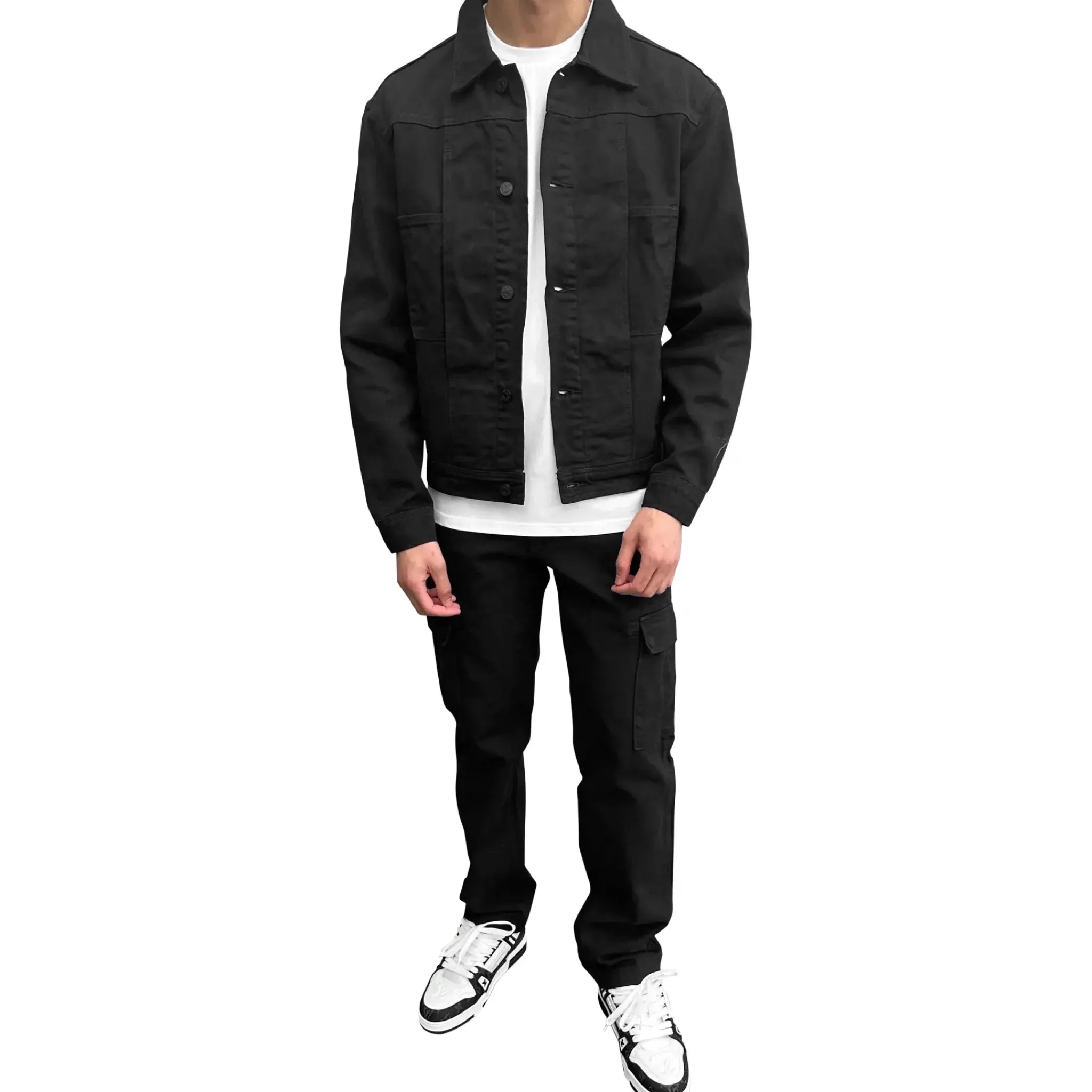 SIARR Black Denim Jacket & Cargo Pants< Cargo Pants|Bottoms