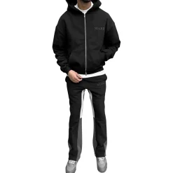SIARR Black Zip-Up Hoodie< Sweatshirts & Hoodies