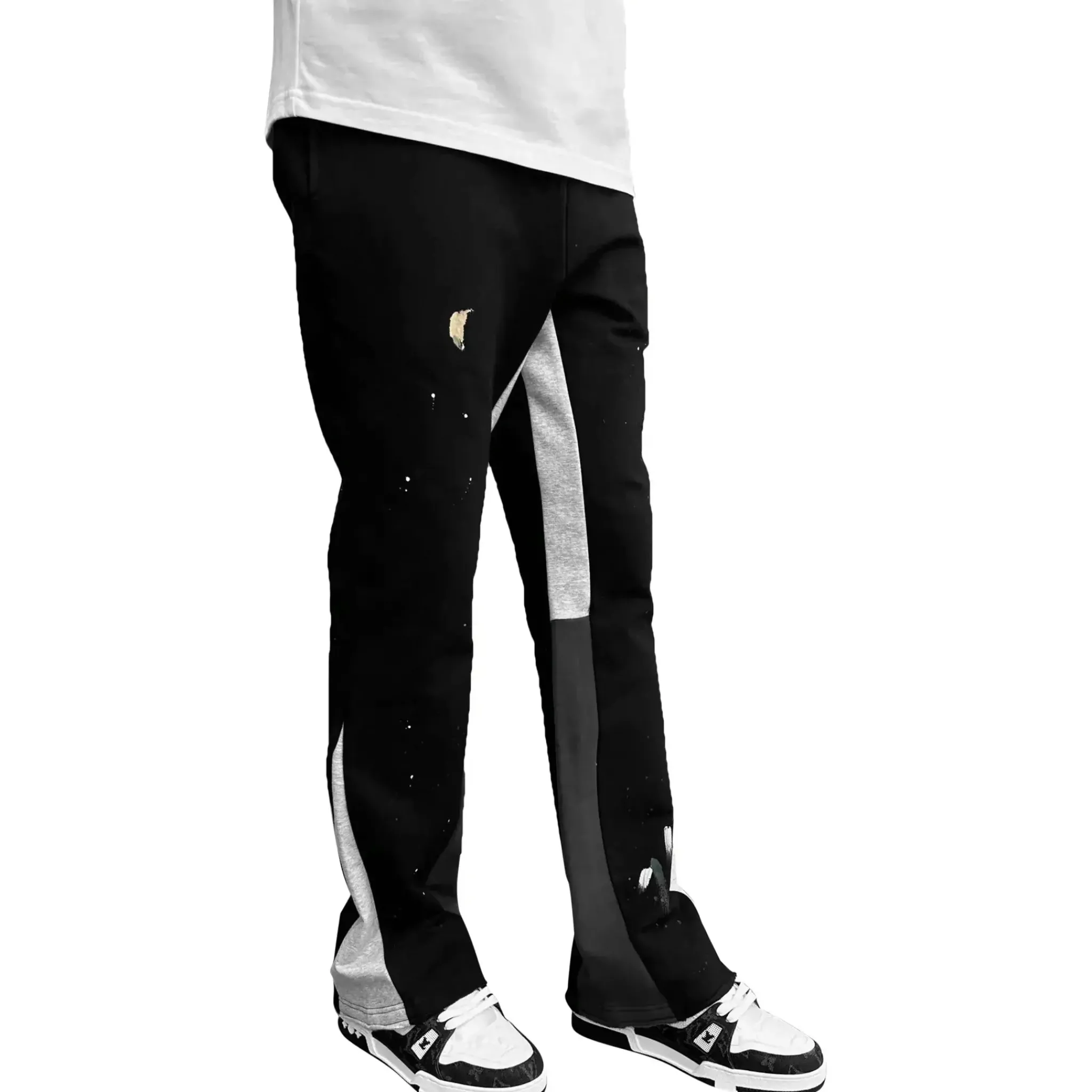 SIARR Flared Joggers Black Paint< Bottoms|Sweatpants