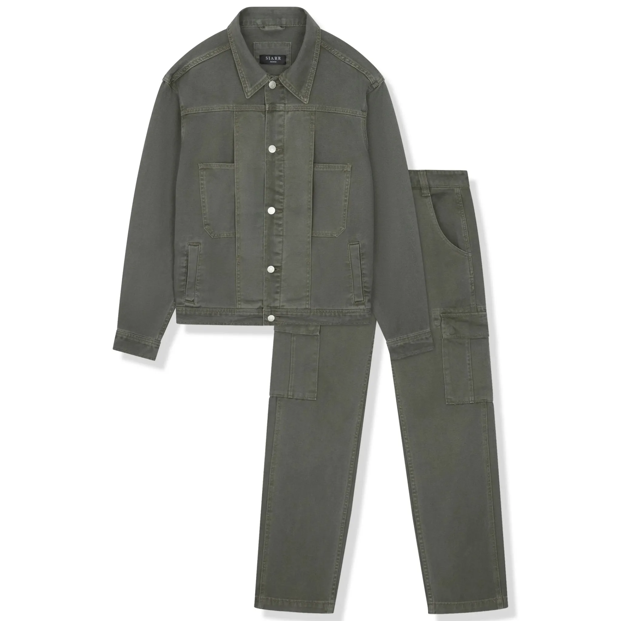 SIARR Green Denim Jacket & Cargo Pants< Cargo Pants|Bottoms