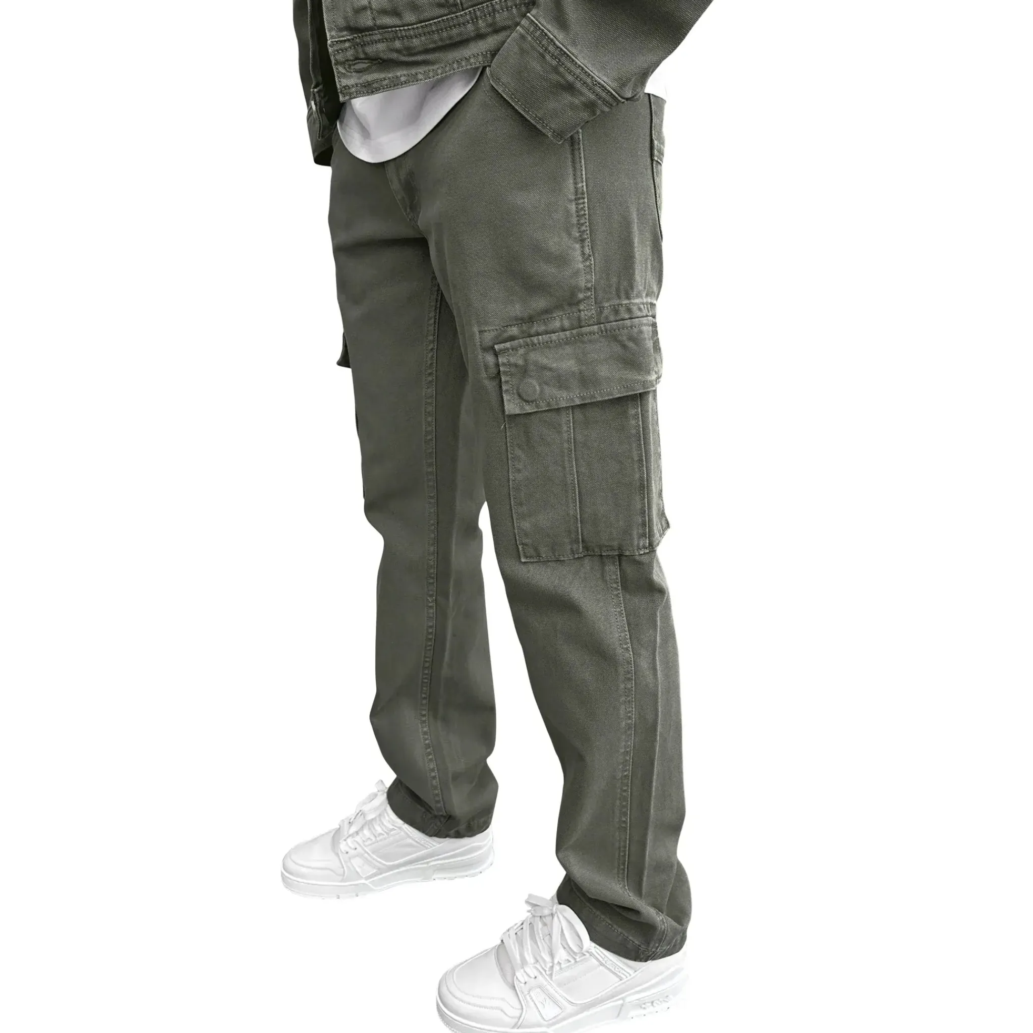 SIARR Green Denim Jacket & Cargo Pants< Cargo Pants|Bottoms