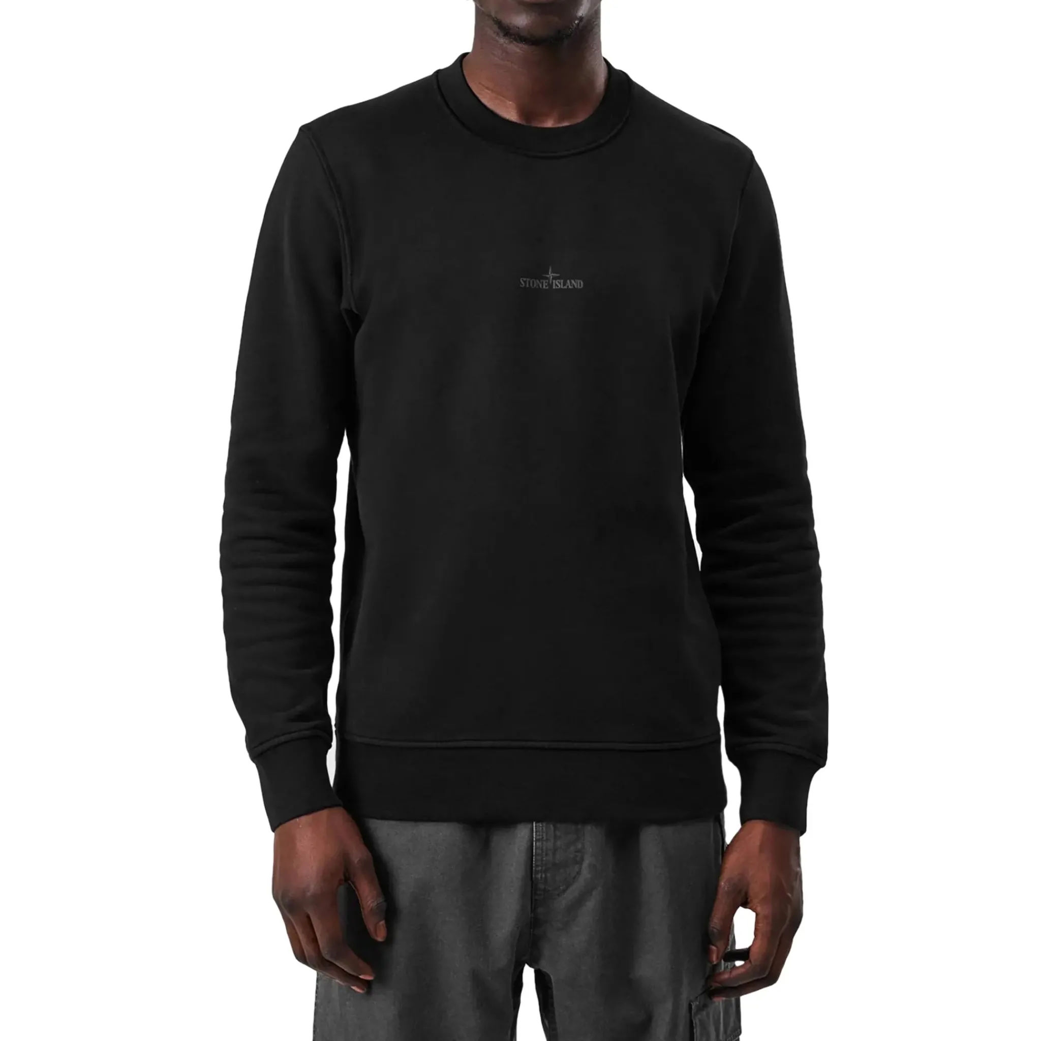 Stone Island Dial Logo Black Sweatshirt< Sweatshirts & Hoodies