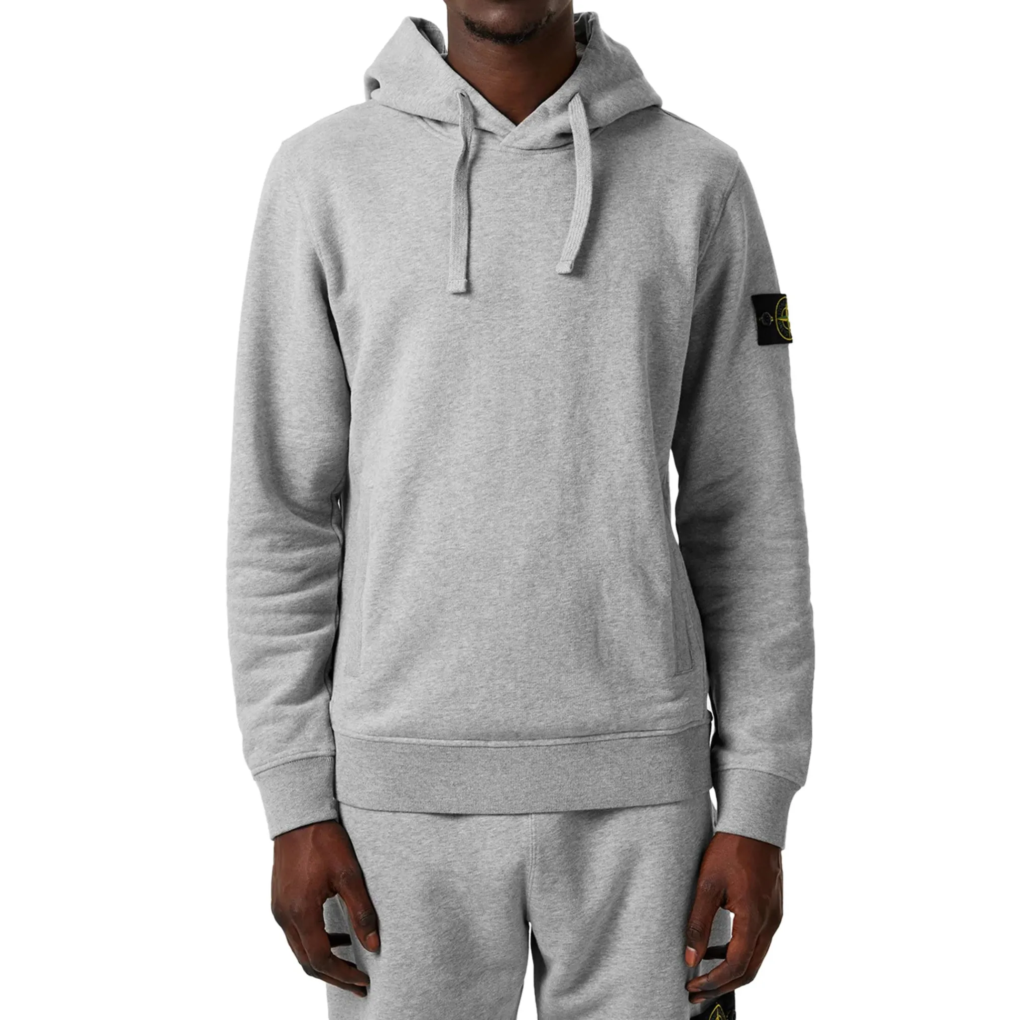 Stone Island Logo Grey Hoodie< Sweatshirts & Hoodies