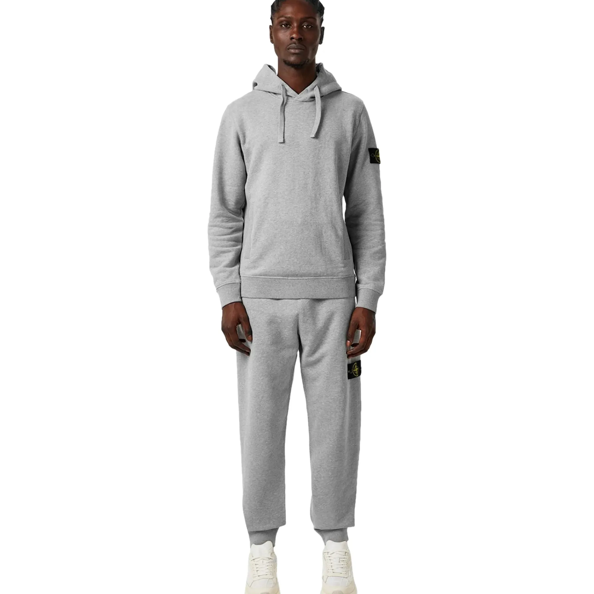 Stone Island Logo Grey Hoodie< Sweatshirts & Hoodies