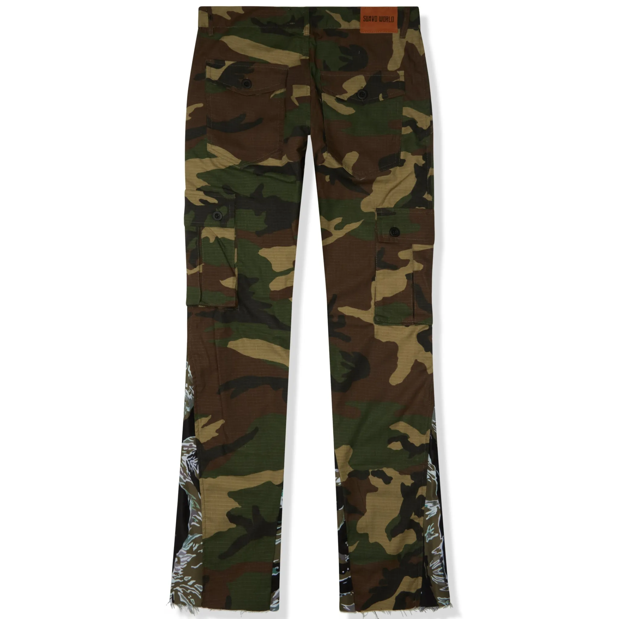 Suavo World Cargo Flare Trousers Camo< Cargo Pants|Bottoms