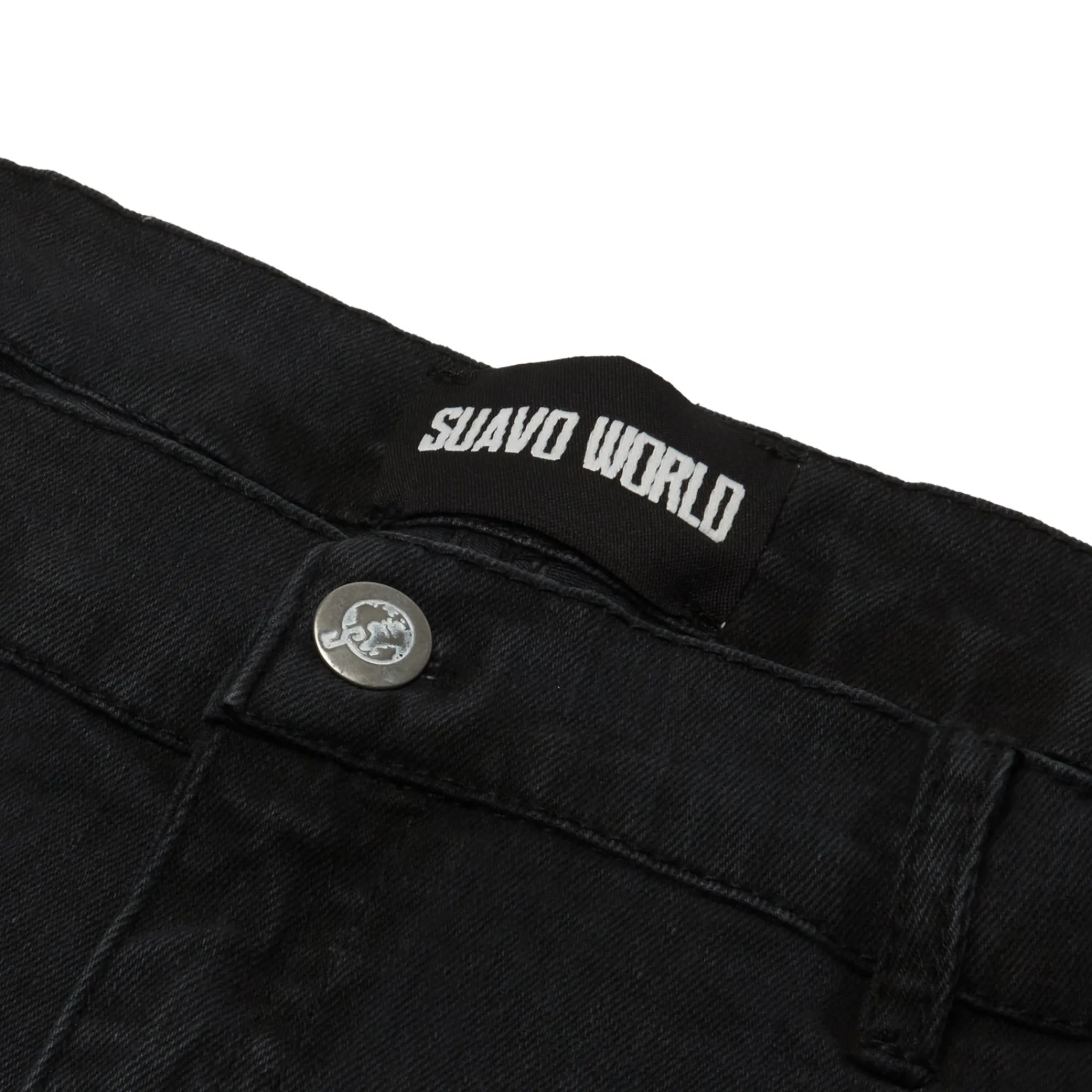 Suavo World Flare Denim Washed Black< Bottoms|Jeans