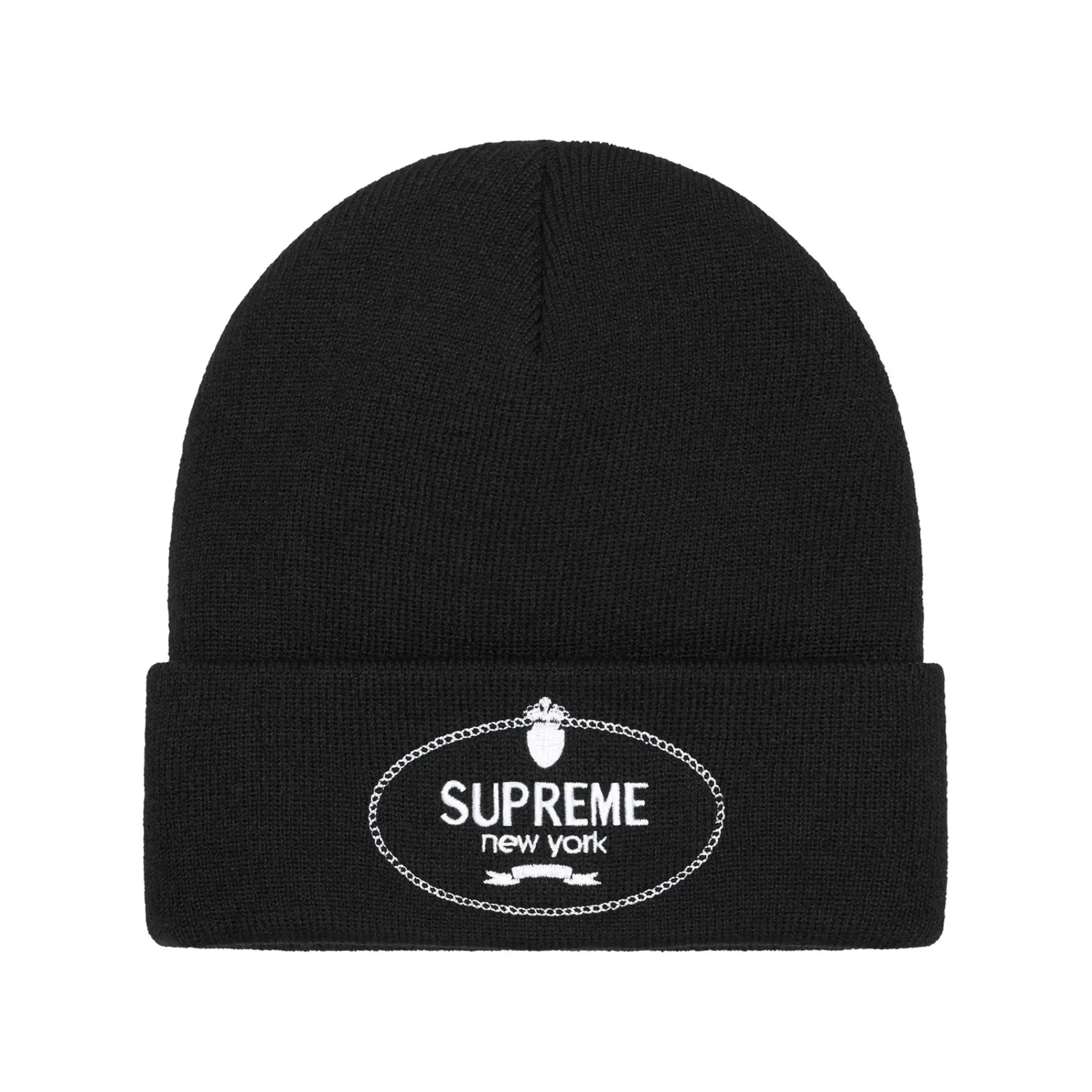 Supreme Crest Beanie Black< Hats & Caps