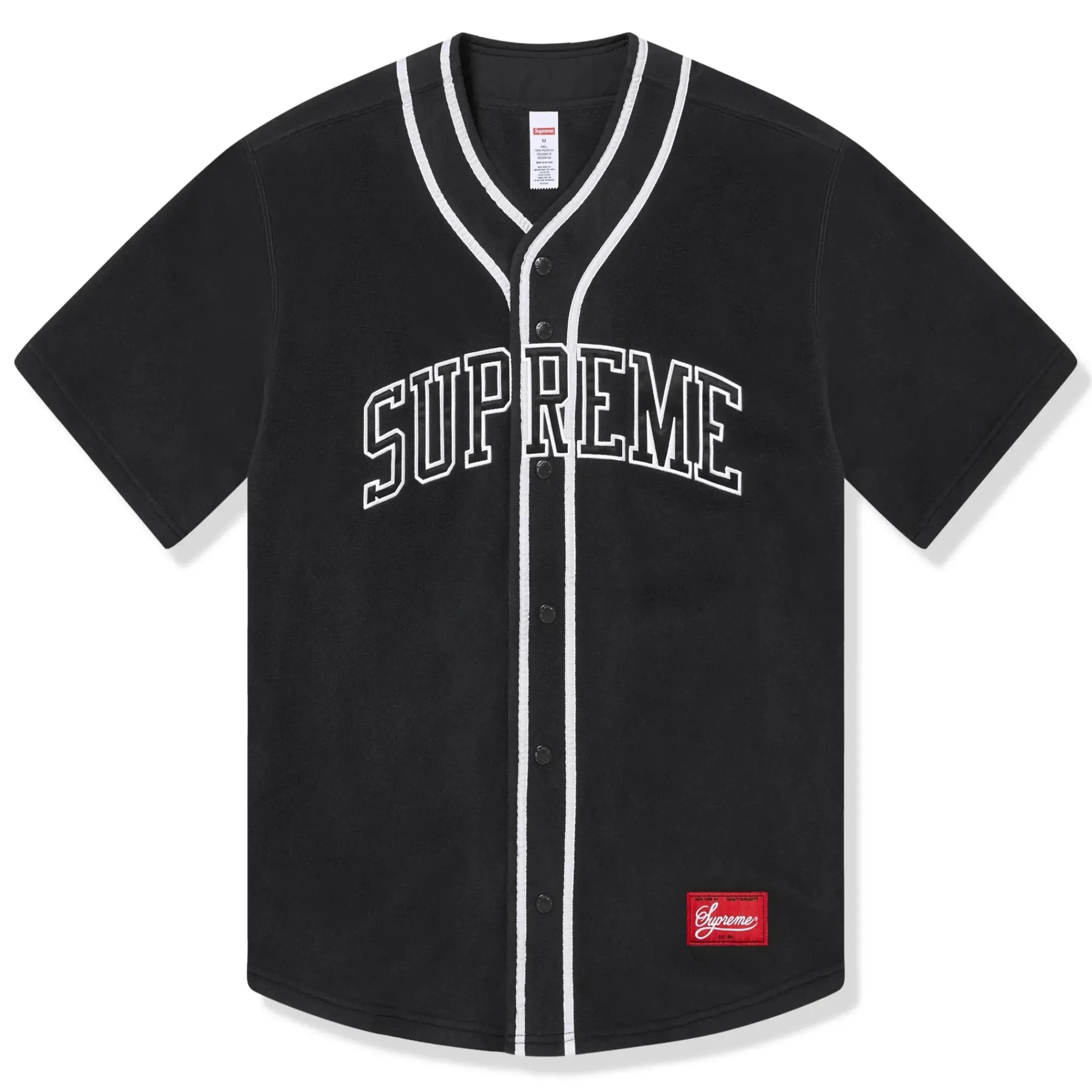 Supreme Polartec Black Baseball Jersey< T-shirts