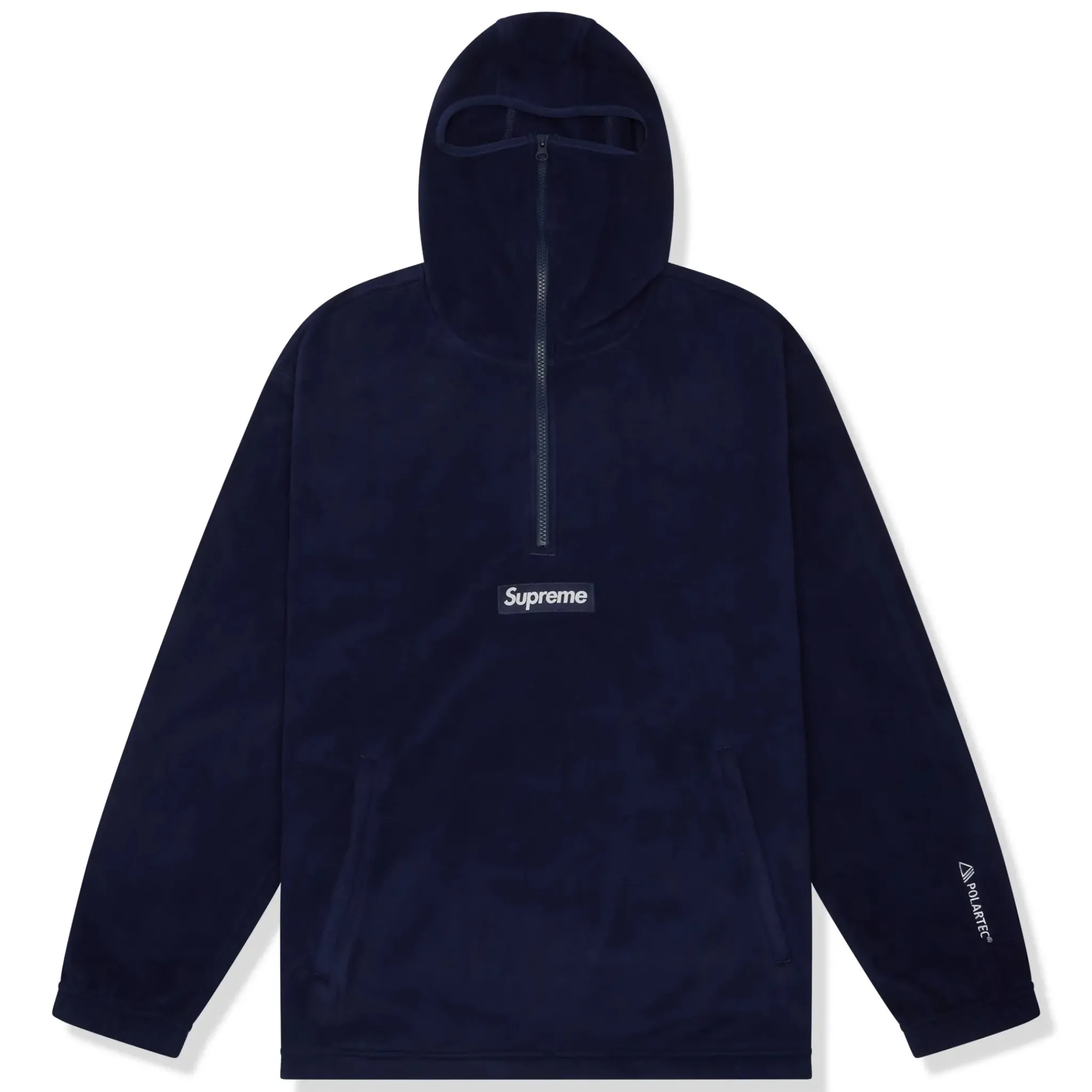 Supreme Polartec Facemask Navy Half-Zip Hoodie (FW24)< Sweatshirts & Hoodies