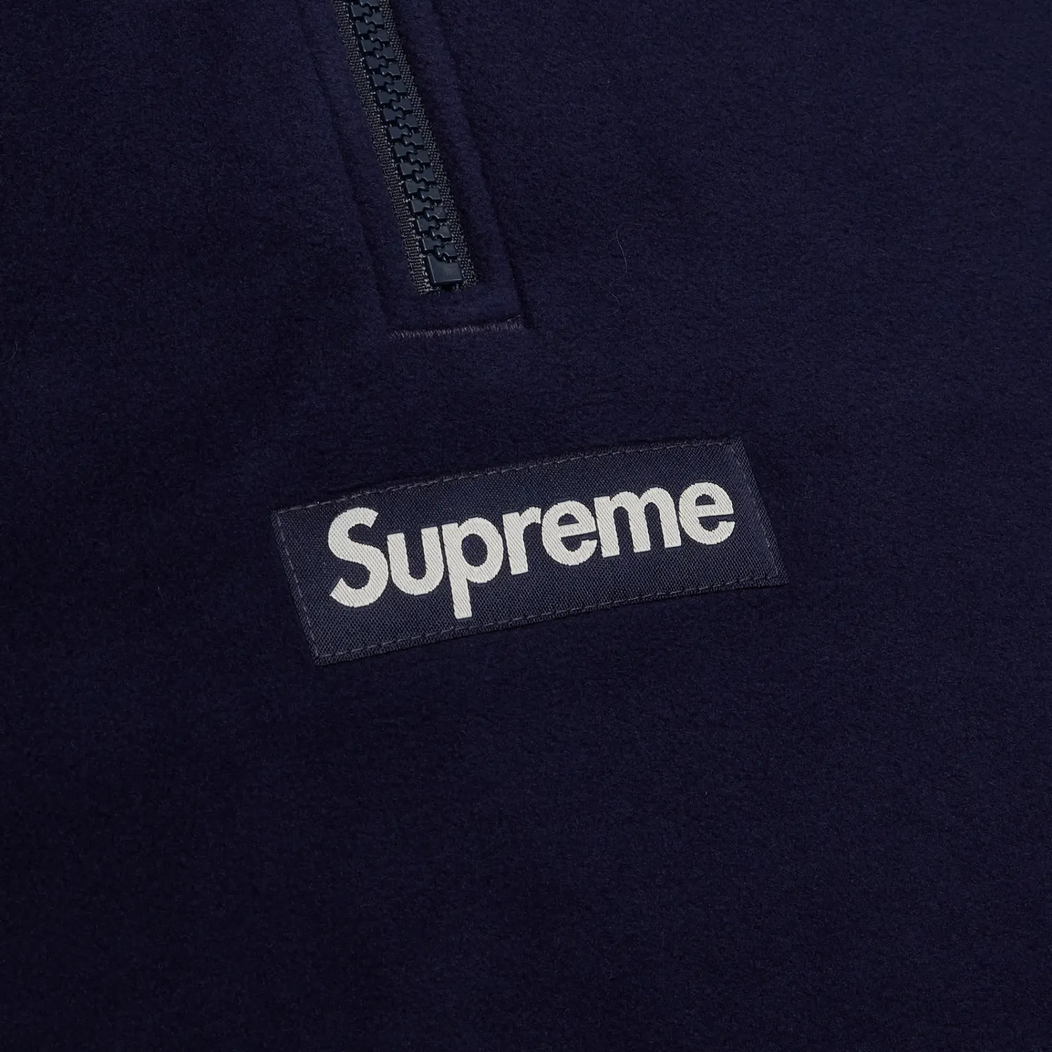 Supreme Polartec Facemask Navy Half-Zip Hoodie (FW24)< Sweatshirts & Hoodies