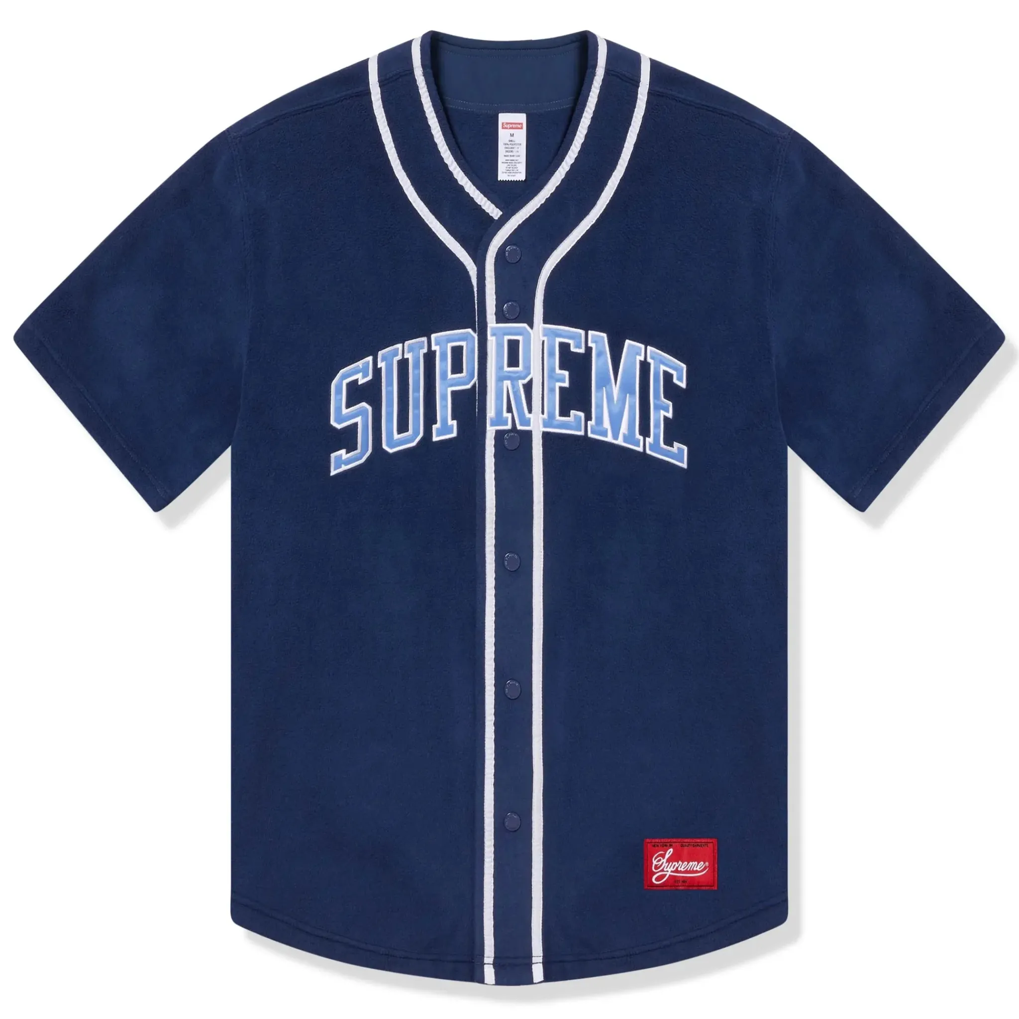 Supreme Polartec Navy Baseball Jersey< T-shirts