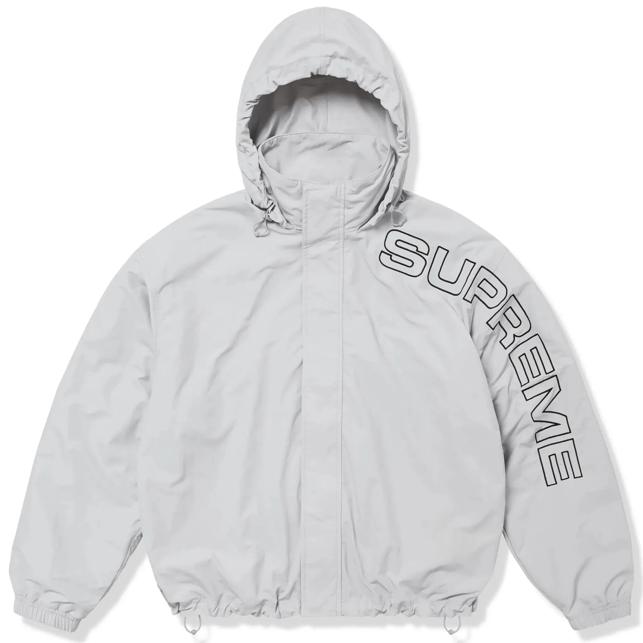 Supreme Spellout Embroidered Grey Track Jacket (FW24)< Coats & Jackets