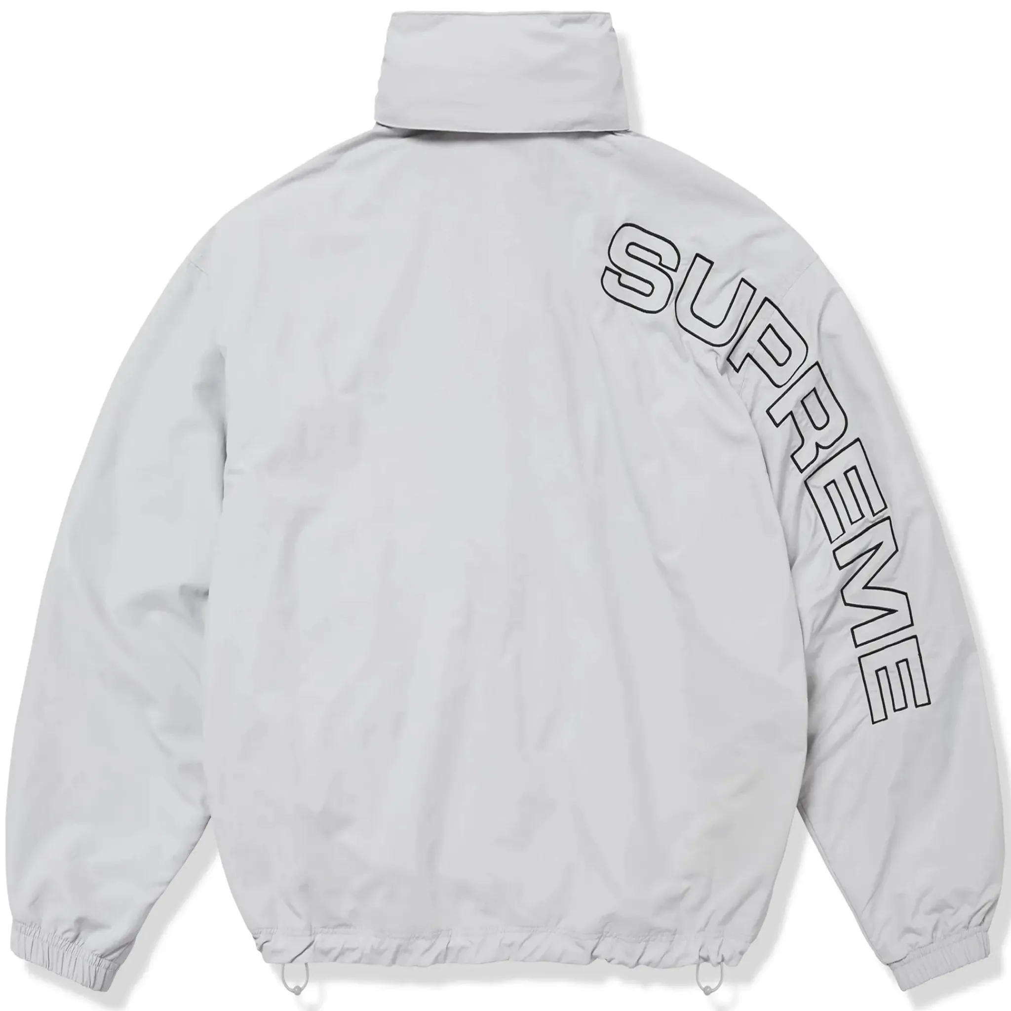 Supreme Spellout Embroidered Grey Track Jacket (FW24)< Coats & Jackets