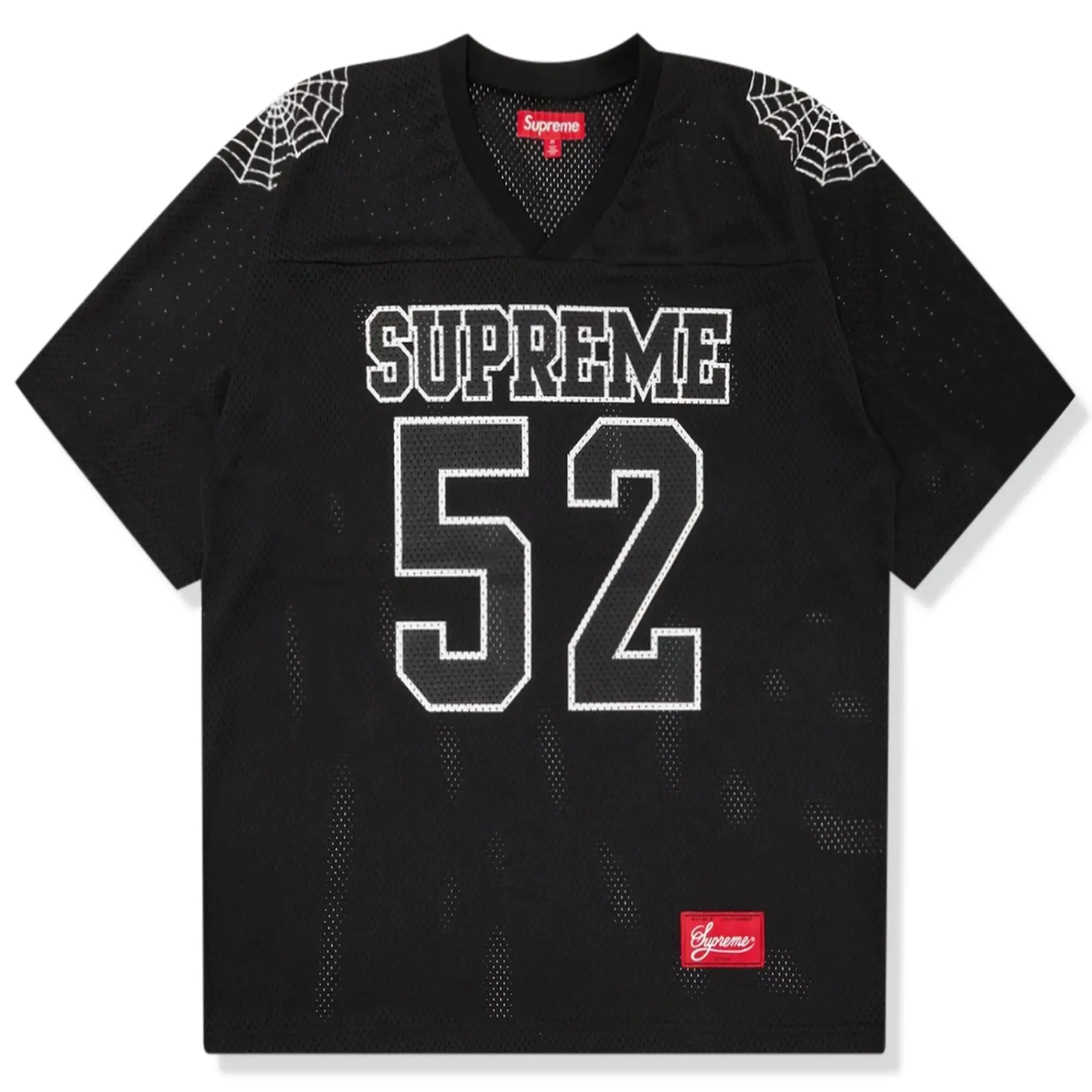 Supreme Spiderweb Black Football Jersey< T-shirts