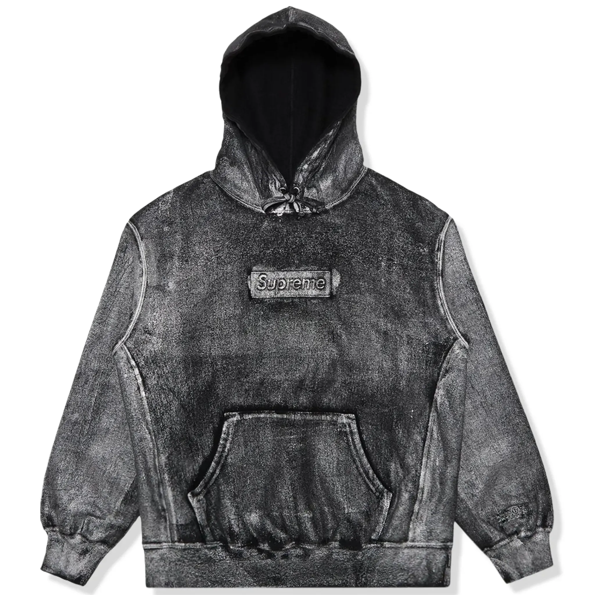 Supreme x MM6 Maison Margiela Foil Box Logo Grey Hoodie< Sweatshirts & Hoodies